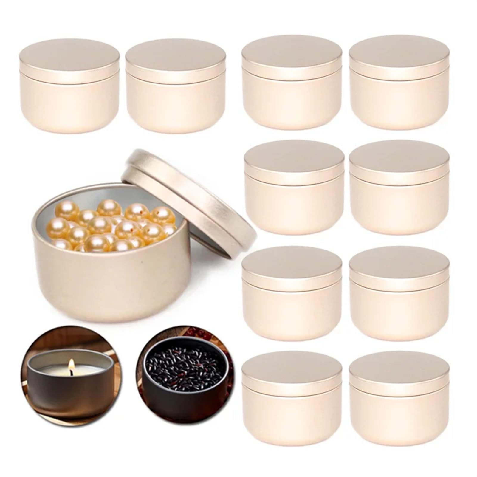 Aluminum Candle Jars | Multicolor 100 Pcs for Candle Making and Aromatherapy: Aluminum Candle Tins(Black)