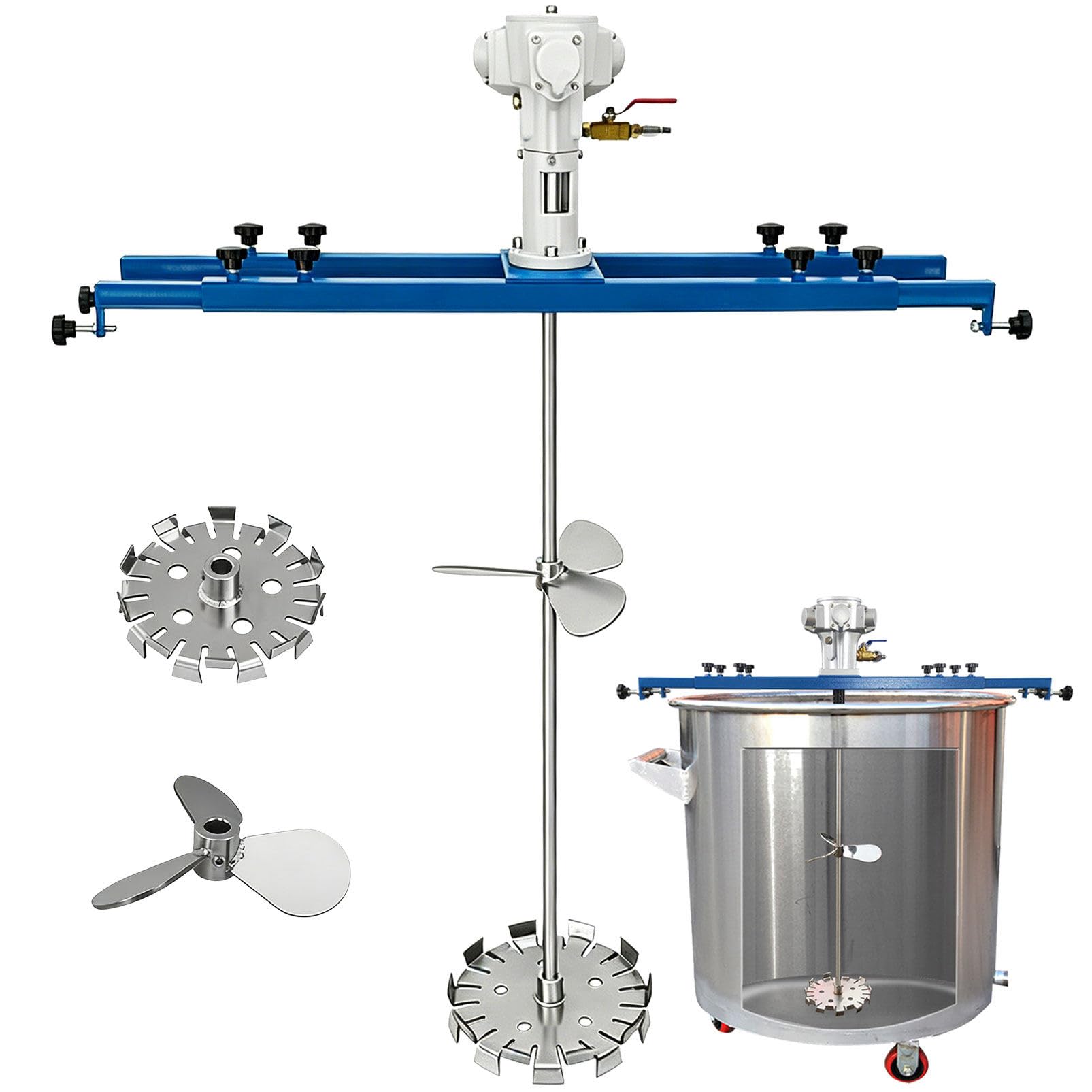 LXPINGMM IBC Air Agitator,Paint Mixer Stirring Tool,265 Gallon,304 Stainless Steel Material,Folding Blade,for IBC Tank Adhesive B-3Cylinder