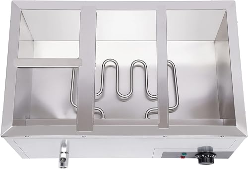 Miniatura 9 de Bain Marie - Calentador de alimentos para bufé, 4 bandejas, 850 W, calentador eléctrico de alimentos de acero inoxidable, mesa de vapor comercial,