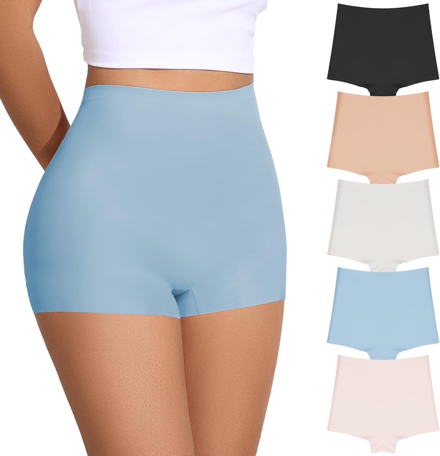 FallSweet No Show Boy Shorts Underwear for Women Seamless Panties Boxer Briefs Pack