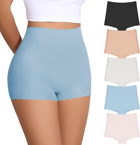FallSweet Pantalones cortos de niño invisibles para mujer, sin costuras, paquete de calzoncillos tipo bóxer
