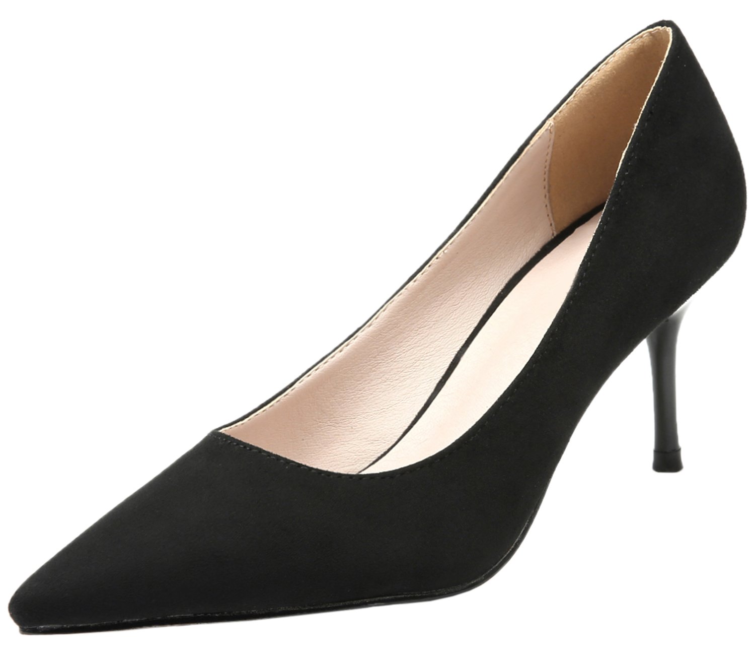 BIGTREE Women Wedding Pumps Pointed Toe Elegant Suede High Heels Dress Shoes