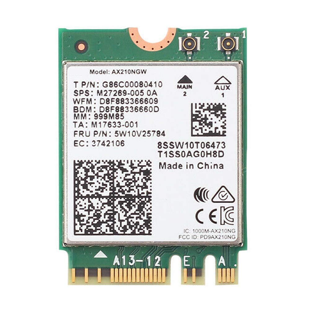 Kit Desktop WiFi 6E per Scheda AX210 Bluetooth 5.2 WiFi 802.11Ax 2.4Ghz / 5Ghz AX210NGW Wi-Fi 6 Adapter con Antenna