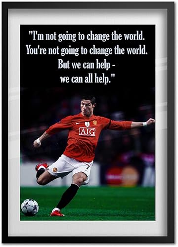 CR7 Cristiano Ronaldo Poster 02 Arte de pared deportivo de fútbol Cita inspiradora motivacional (11 x 17)