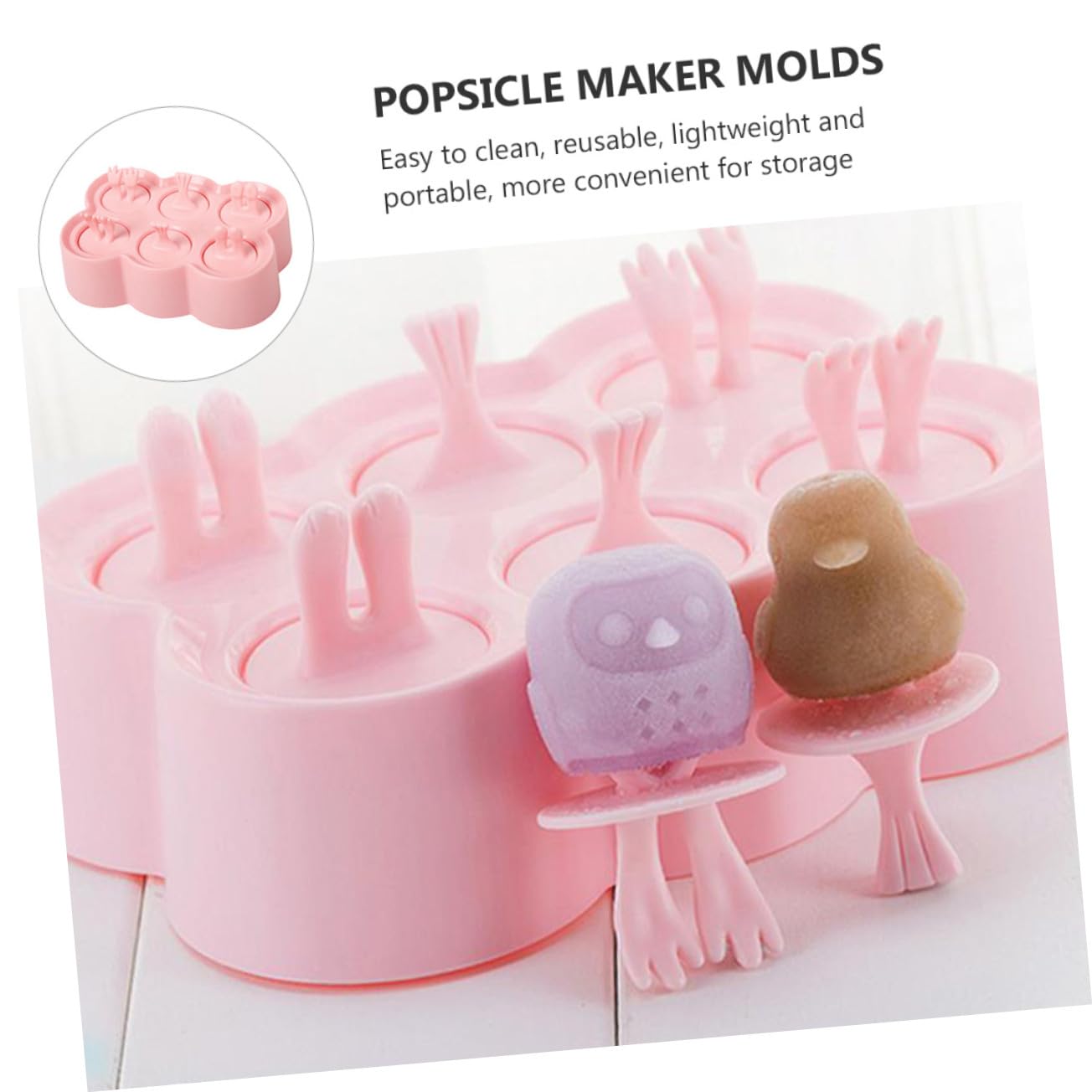 4ensembles Moules à Glace Silicone Lot de Design Animalier pour Soi-même Glaces Yaourts et Glaçons