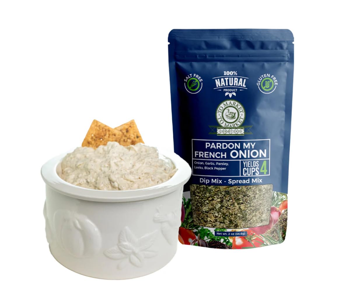 To Market To Market, Variety pack Dip Mix - Organic, Simply, Low Sodium, No Salt, Healthy Dip, Spinach Artichoke, Thrill Of A Dill, French Onion