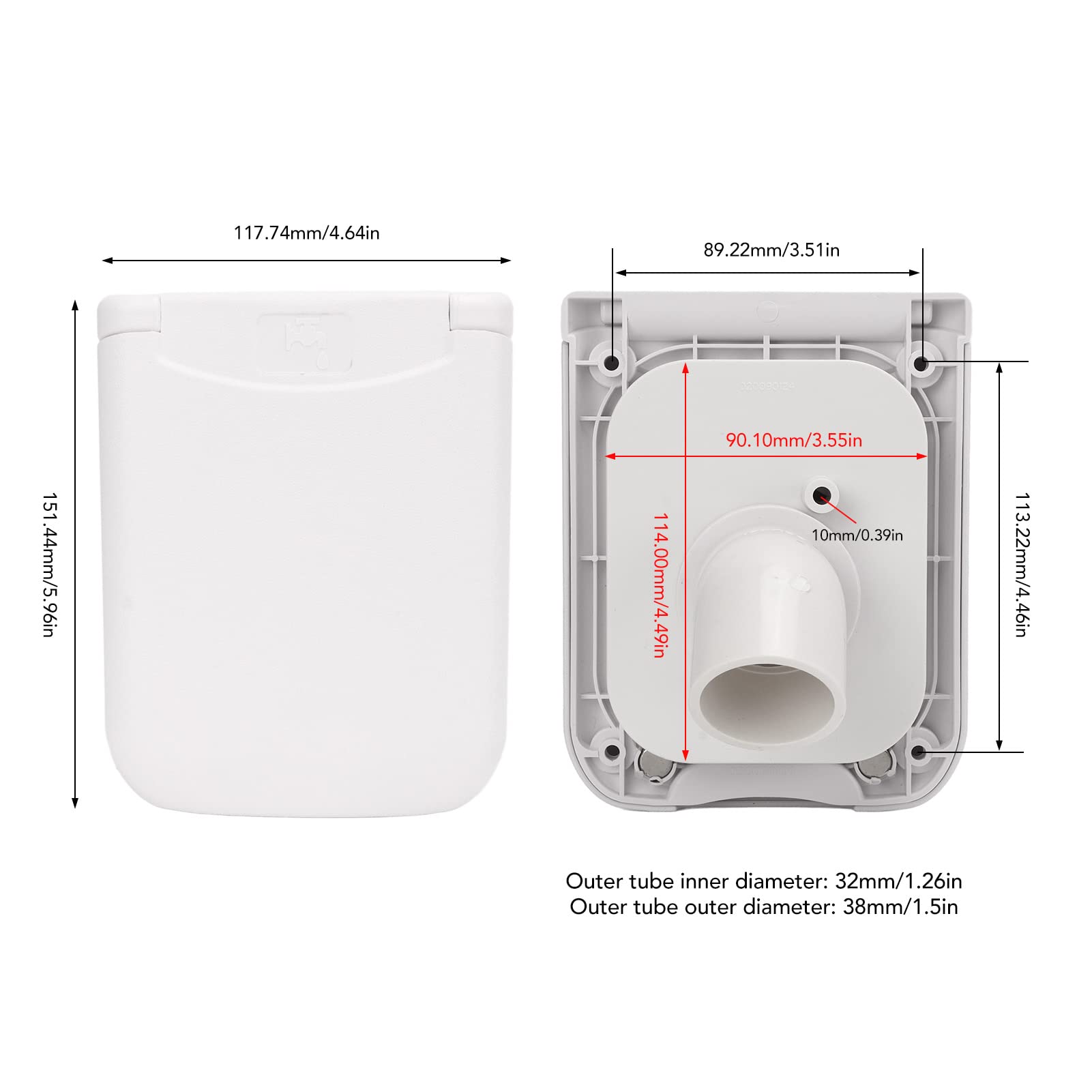 Tissting Tappo Serbatoio Acqua, 90 mm Tappo Acqua Camper con Coperchio, Ingresso Acqua per Camper con 2 Chiavi, Acqua Fresca Riempimento Botola di Ingresso per Caravan Motorhome Roulotte Barche