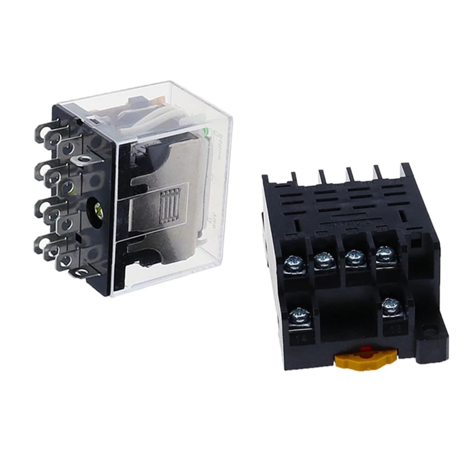 10Set LY4NJ HH64P AC 110V 220V DC 12V 24V 14PIN 10A Relé 4PDT con Base de enchufe(DC,48V)