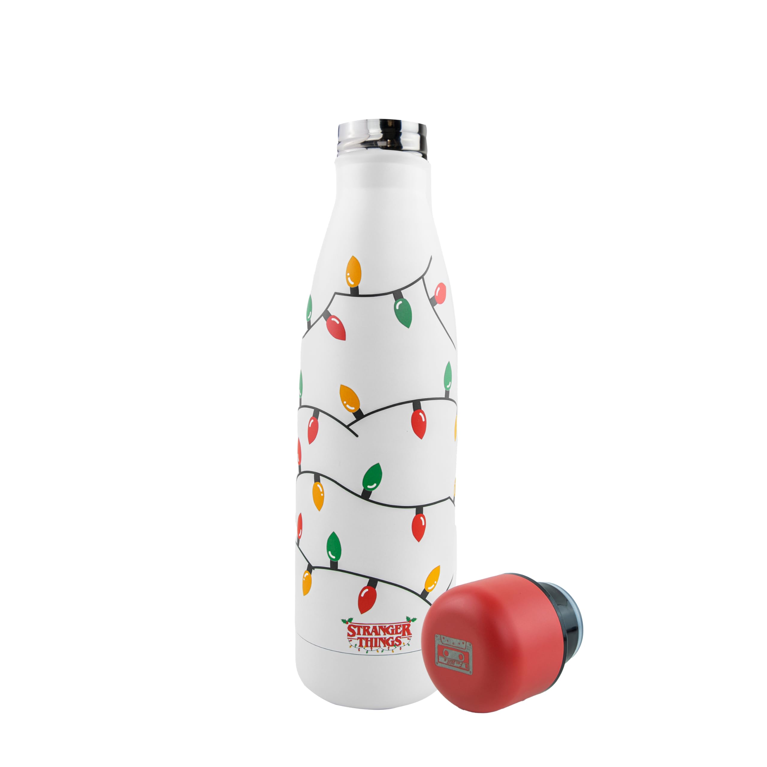Stranger Things Unisex Kids Multicoloured Christmas Lights Insulated Water Bottle | Acotis