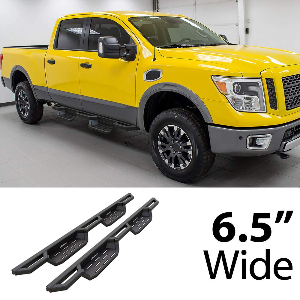 HD Ridez Pocket Drop Steps Armor Compatible with Nissan Titan 2004-2025 Crew Cab (Excludes 2016 Models) & Titan XD 16-25 (Nerf Bar Side Steps Side Bars)