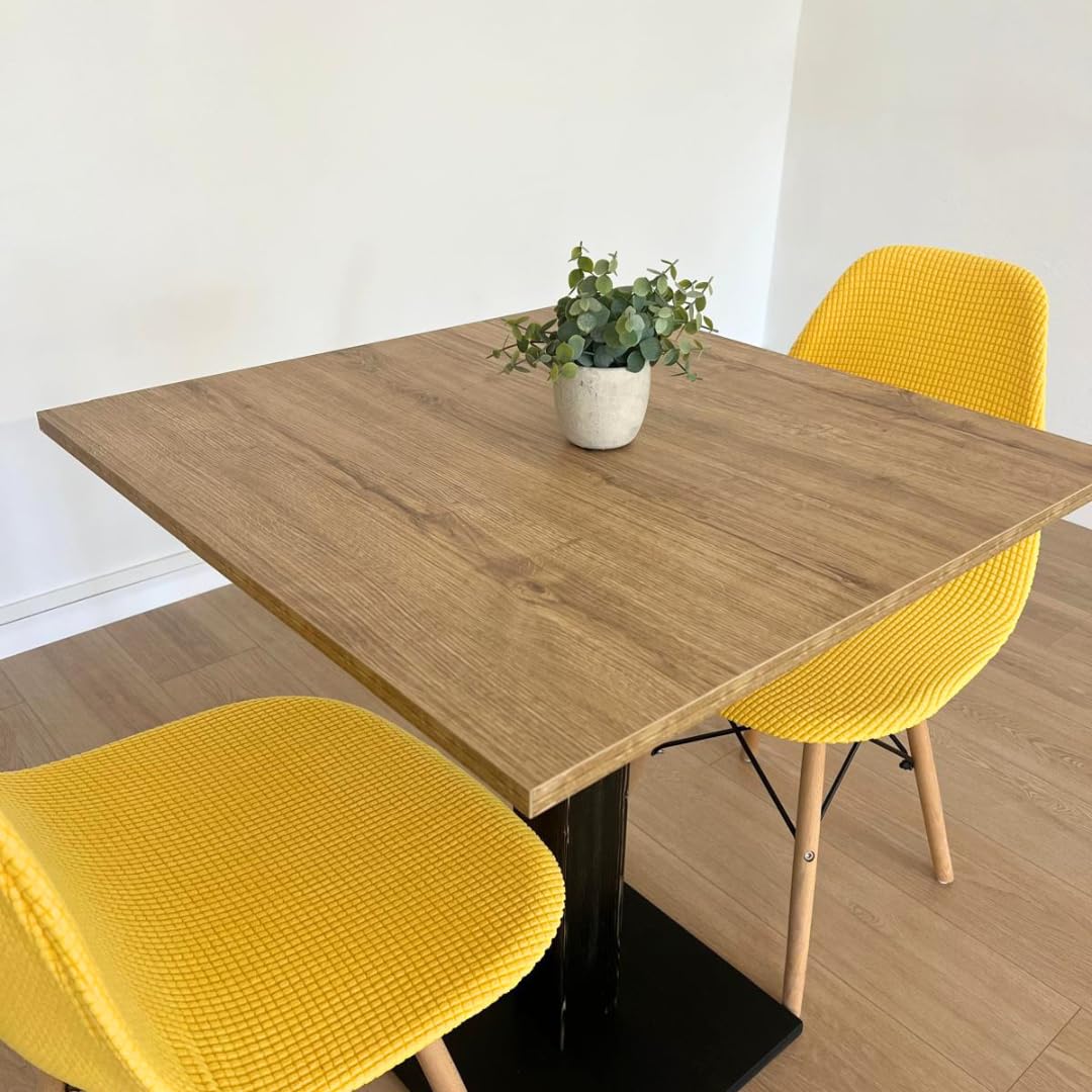 Generico TABLE BAR | BISTROT | RESTAURANT CARRÉÉ AVEC PIED CENTRAL 60/70/80 cm couleurs assorties (ASPEN OAK - NOIR, 60X60)