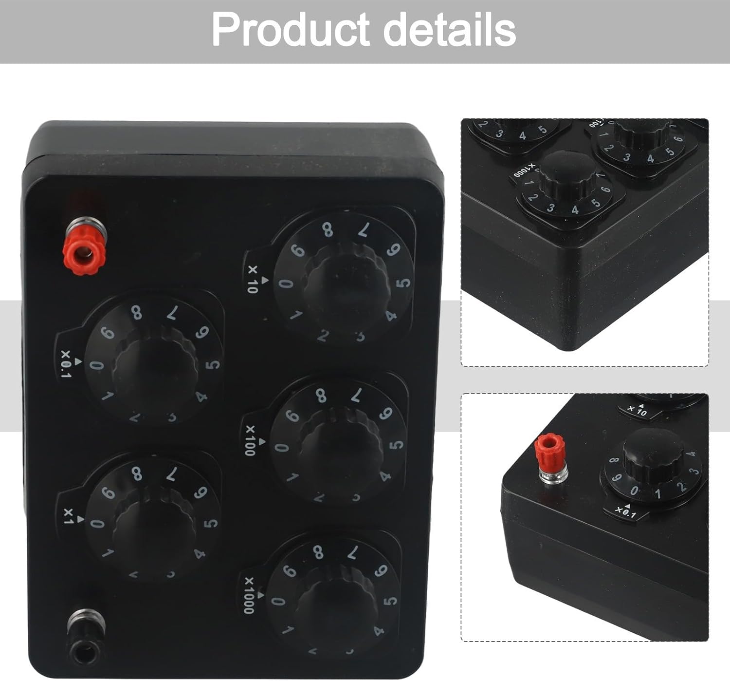 Variable Decade Resistance Box, 0 to 9999.9 Ω with 5 Switchable Ranges, 0.5W Normal Power, Bakelite Construction, 170 x 135 x 72 mm