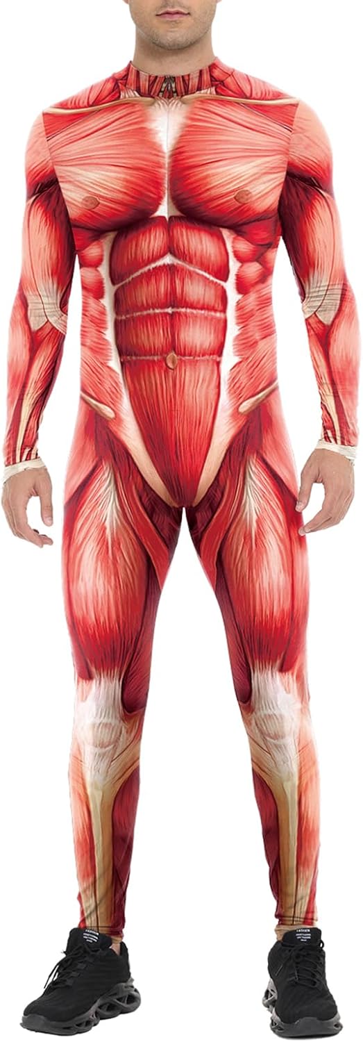 Men's Bodysuits abstract pattern Artistic Painting Stretch Jumpsuit Costume for Adult Halloween Cosplay Party
