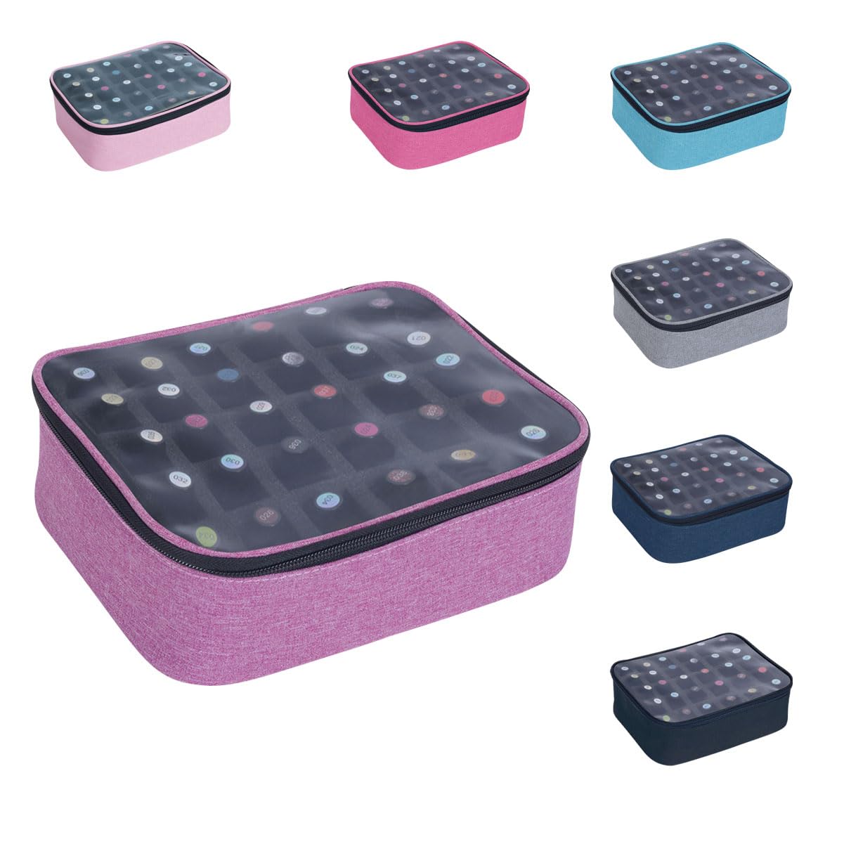 UOZL Small Clear Nail Polish Organizer Holds 30 bottles(15ml-0.5fl.oz) Nail Polish Case Multifunctional Nail Polish Bag organizer, Cosmetic Travel