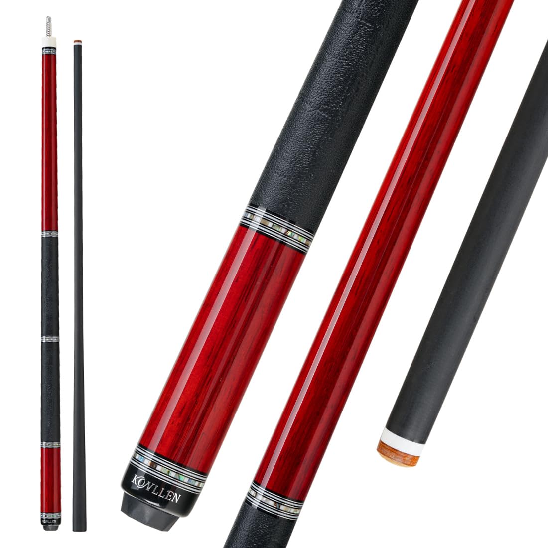 KONLLEN Carbon Fiber Pool Cue AXA Series Handmade Inlay Cues Stick for Tournament-Level Competitions Low Deflection Pool Stick for Professional Players (Accurate, Stable, Easy to Control)