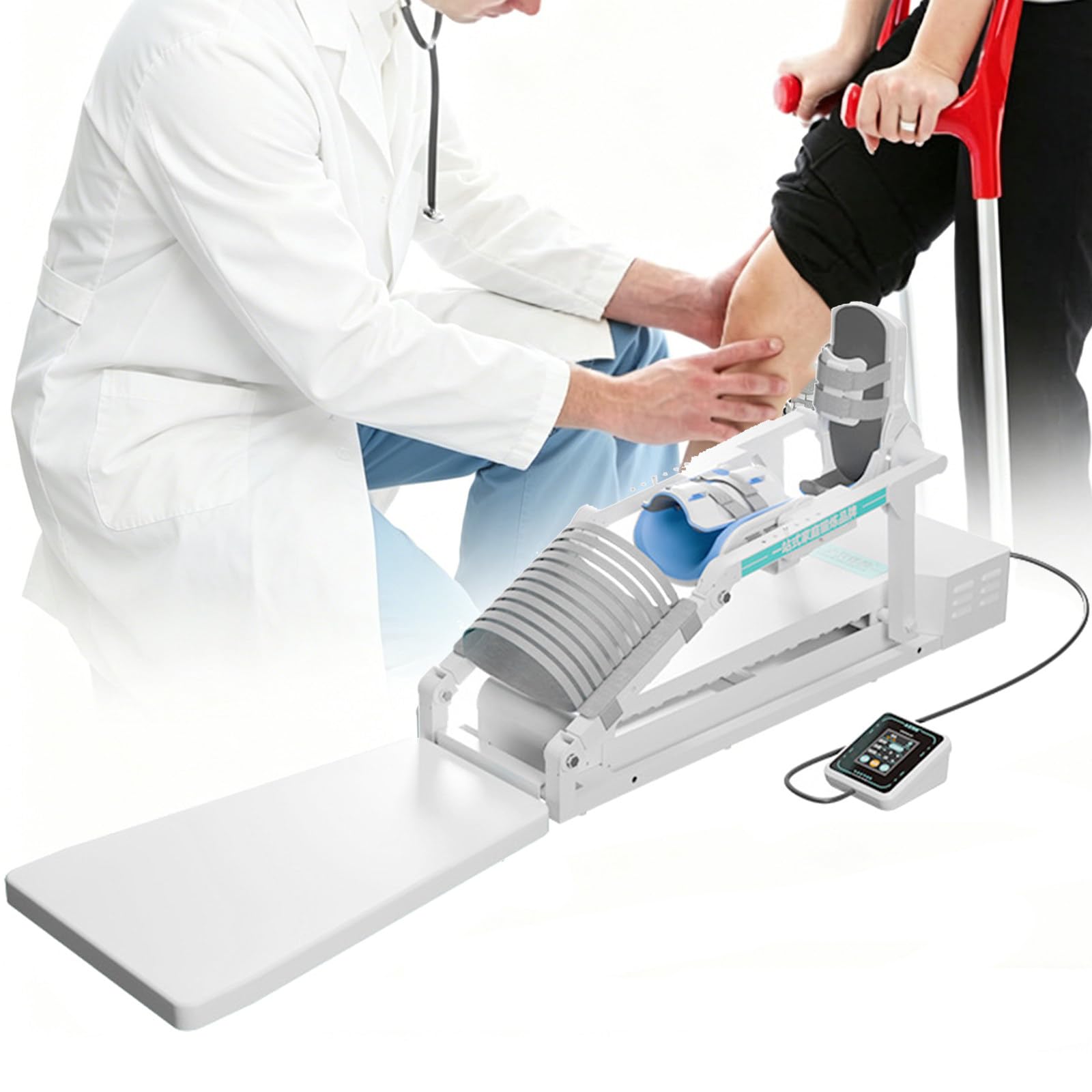 JozyJul Smart Knee CPM Machine, Knee Bending and Straightening, Large Angle Fracture Postoperative Hemiplegia Rehabilitation Exercise Machine