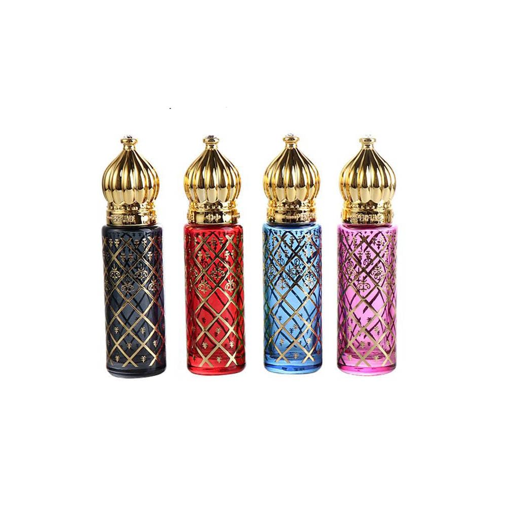 Pokinge 4PCS 8ml Luxury Gold Crown Glass Roller Bottle Perfume Oil Roller Bottle Gold Crown Colorful Glass Travel Refillable Liquid Container-picture-35