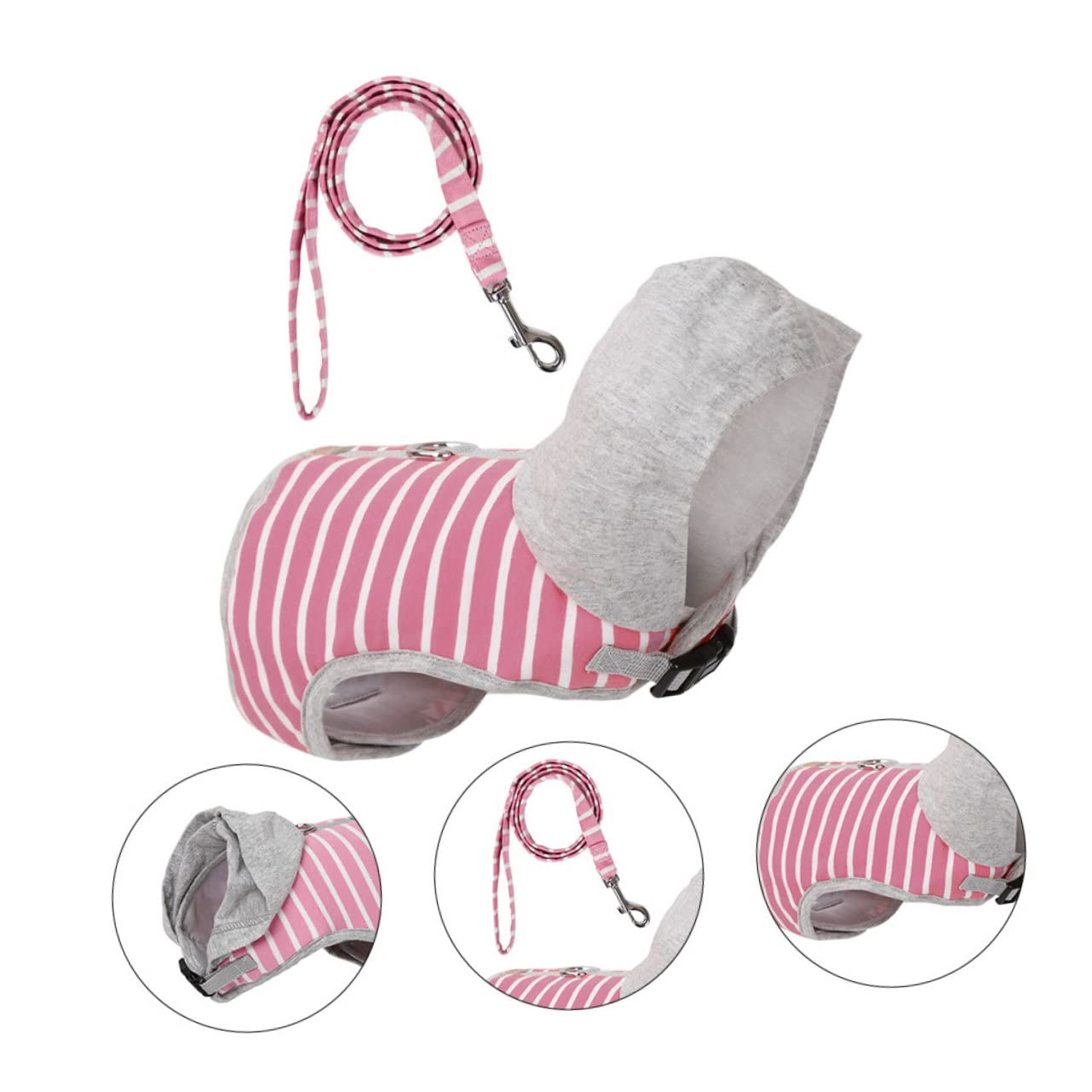 minkissy 2 Pezzi Gilet Anti-tiro Per Animali Domestici Per Esterni in Morbida Rete Per Gatti E Set Di Guinzaglio