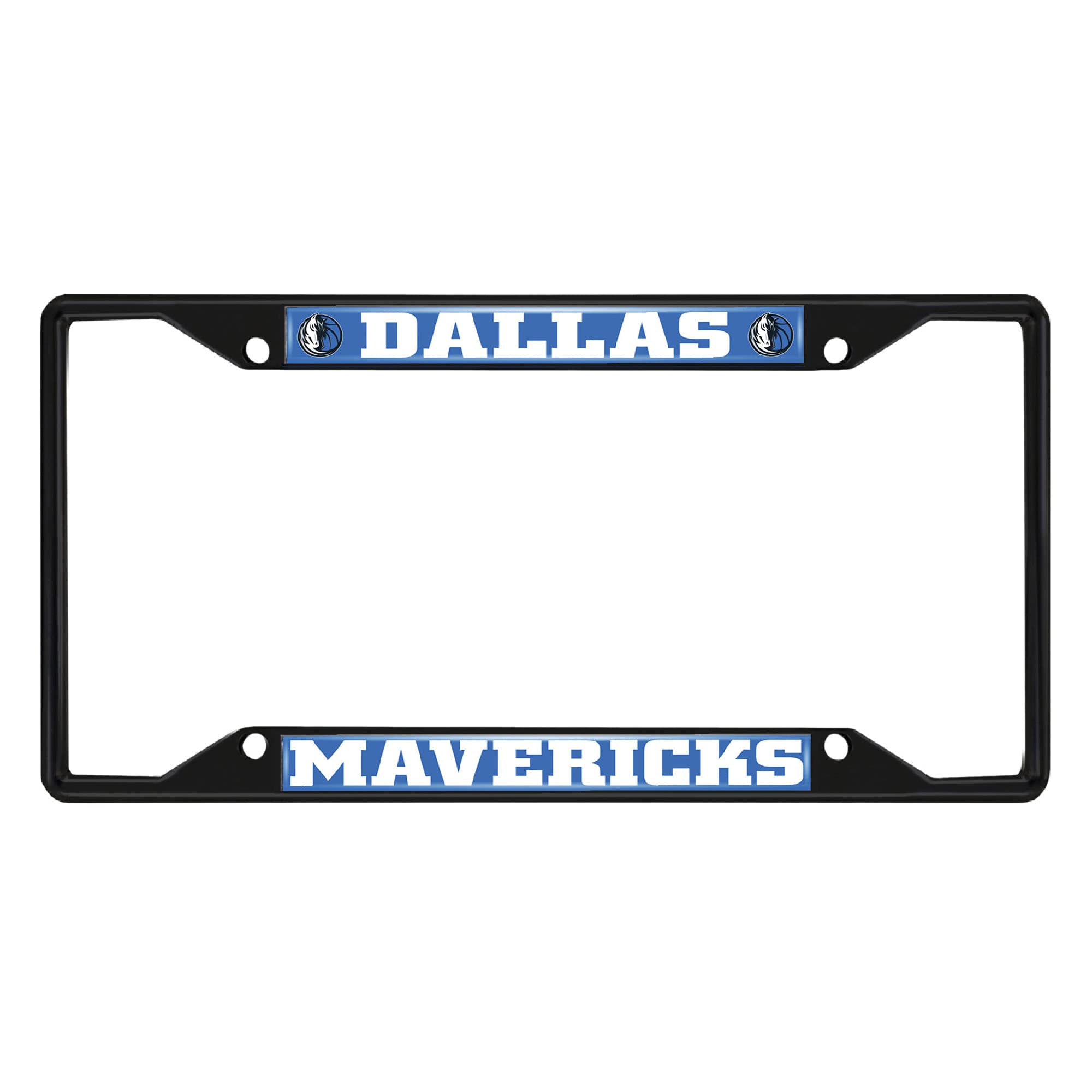 FANMATS 31329 Dallas Mavericks Metal License Plate Frame Black Finish