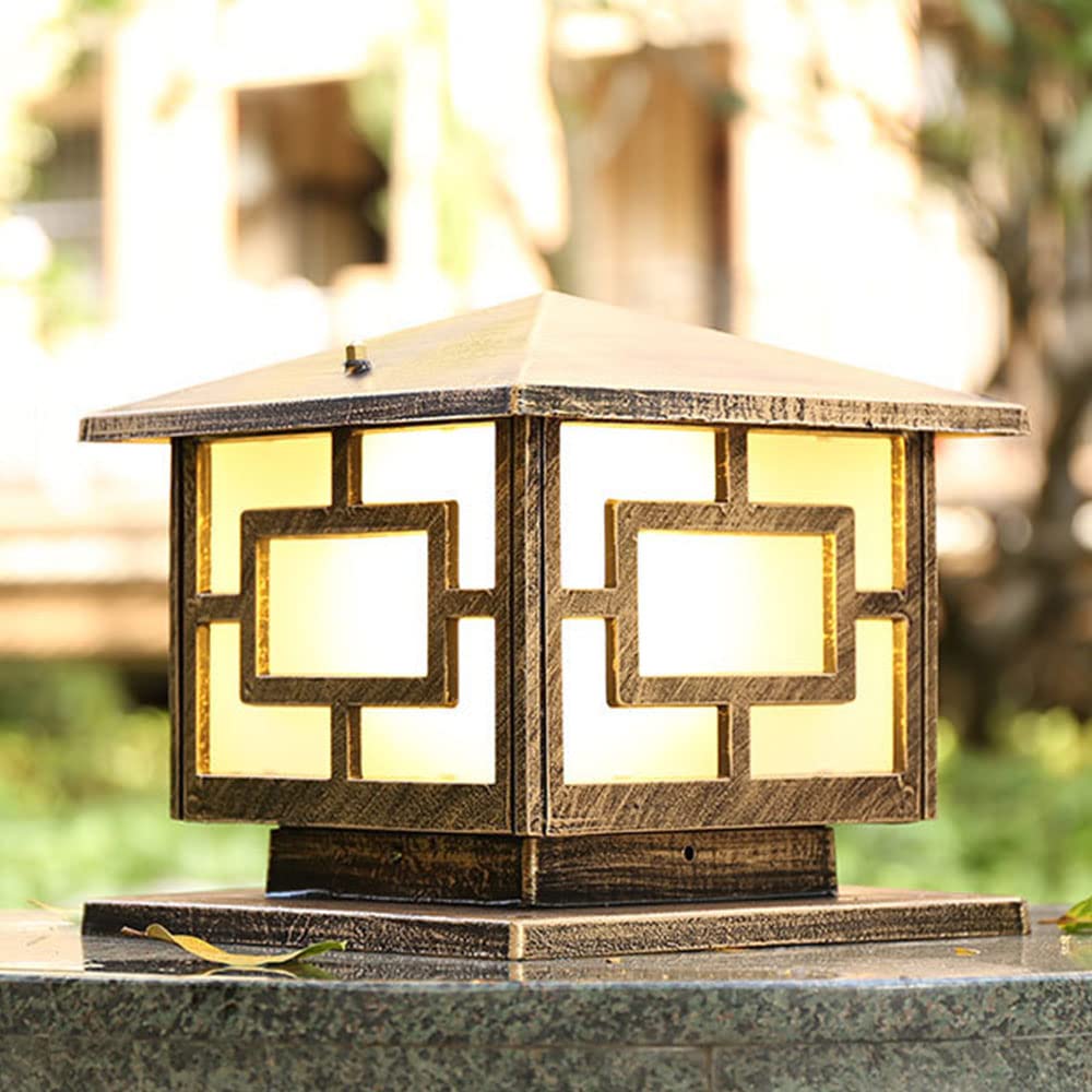 Nowoczesna lampa zewnętrzna, dekoracja ogrodu, kolumna, latarnia, wodoodporna lampa ścienna, reflektor kwadratowy, dekoracja przemysłowa z żarówką E26