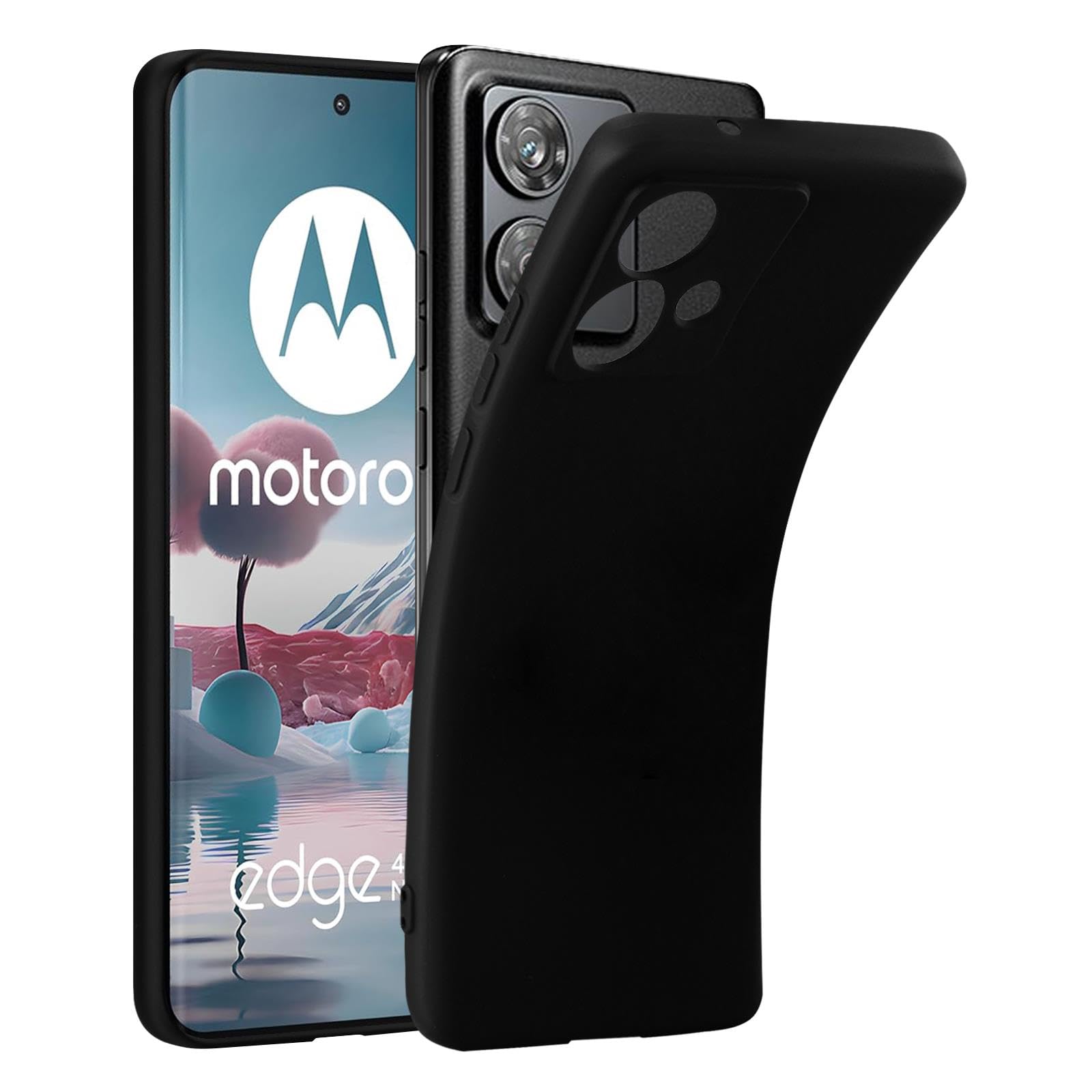Liquid Silicone Protective Case for Motorola Edge 40 Neo, Slim and Durable Case Cover - Black