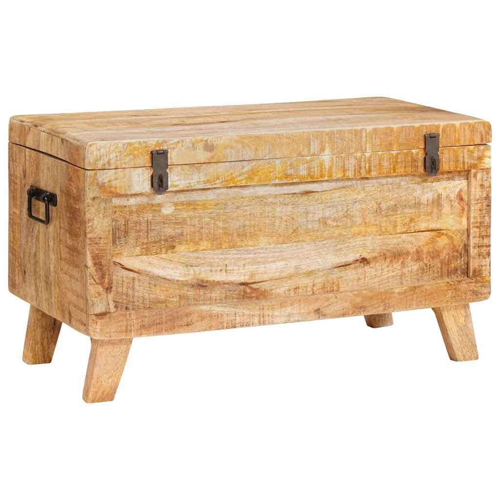 Coffre de siège pratique en bois massif de mangue 70x35x40 cm