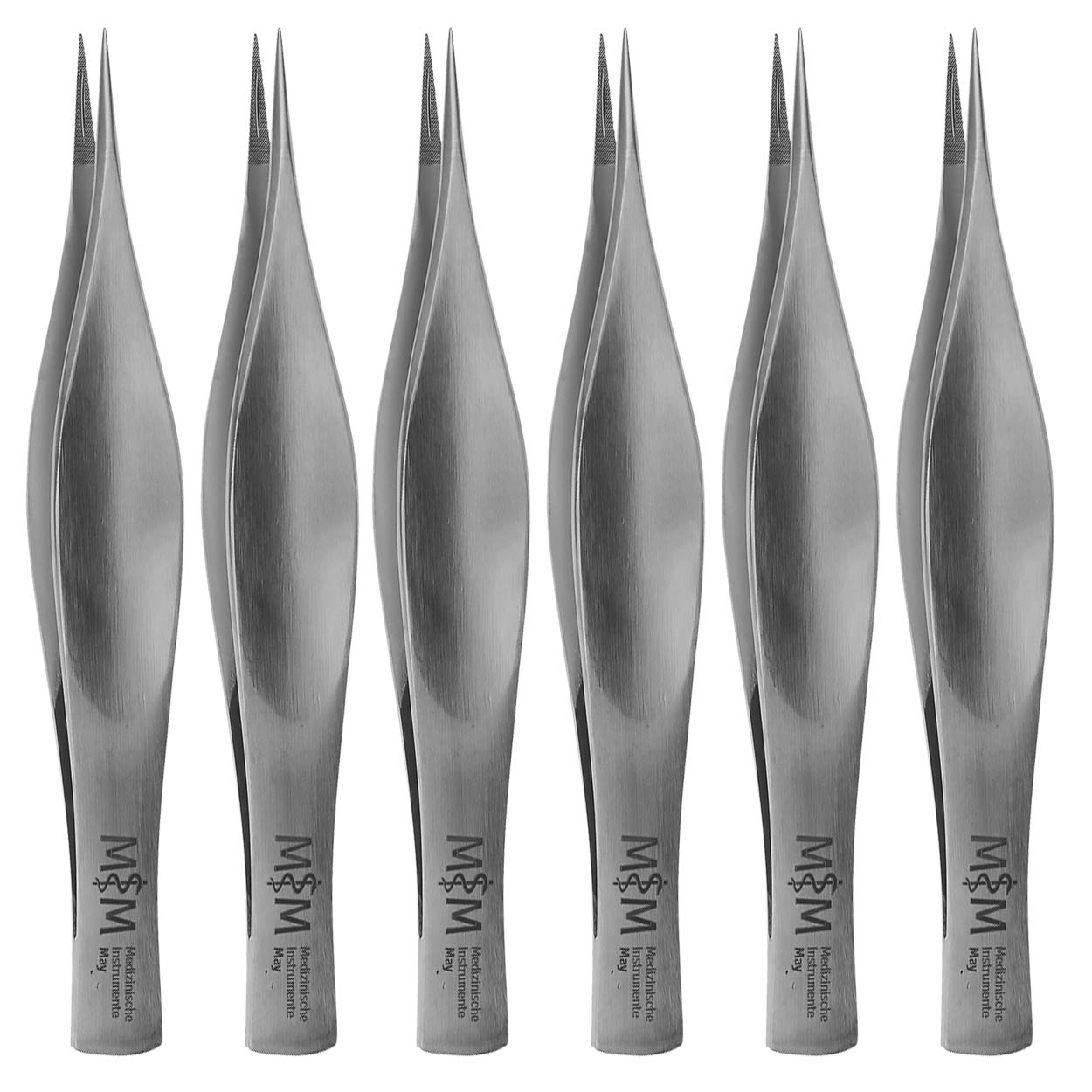 May Set 6x Technische Pinzette gerade 11,5 cm Modellbau Edelstahl