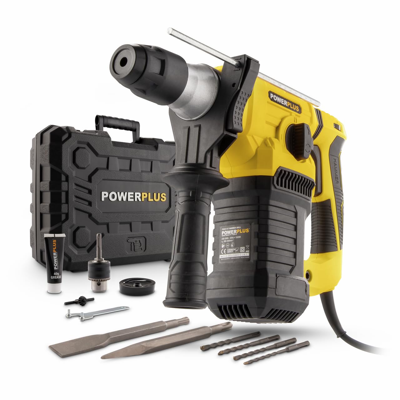 Powerplus Martillo percutor POWX1197-1500W de martillo funciona hasta 4000bpm