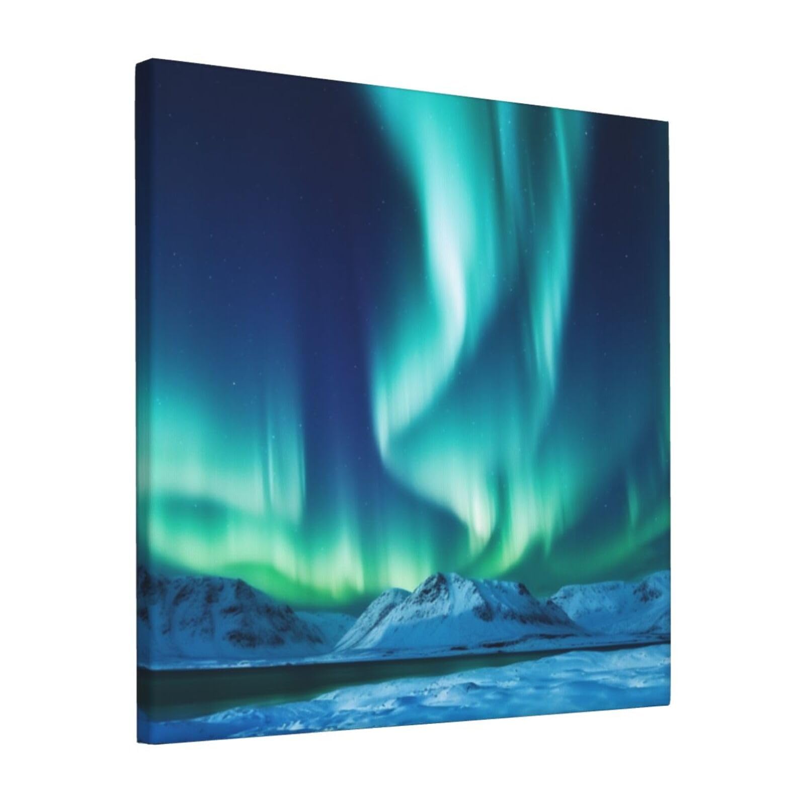 KLOPH Northern Lights Canvas Wall Art for Living Room 12"x12" Modern Artwork Painting for Bathroom Hanging Canvas Prints Aesthetic Wallart for Bedroom Kitchen Office Wall Decor