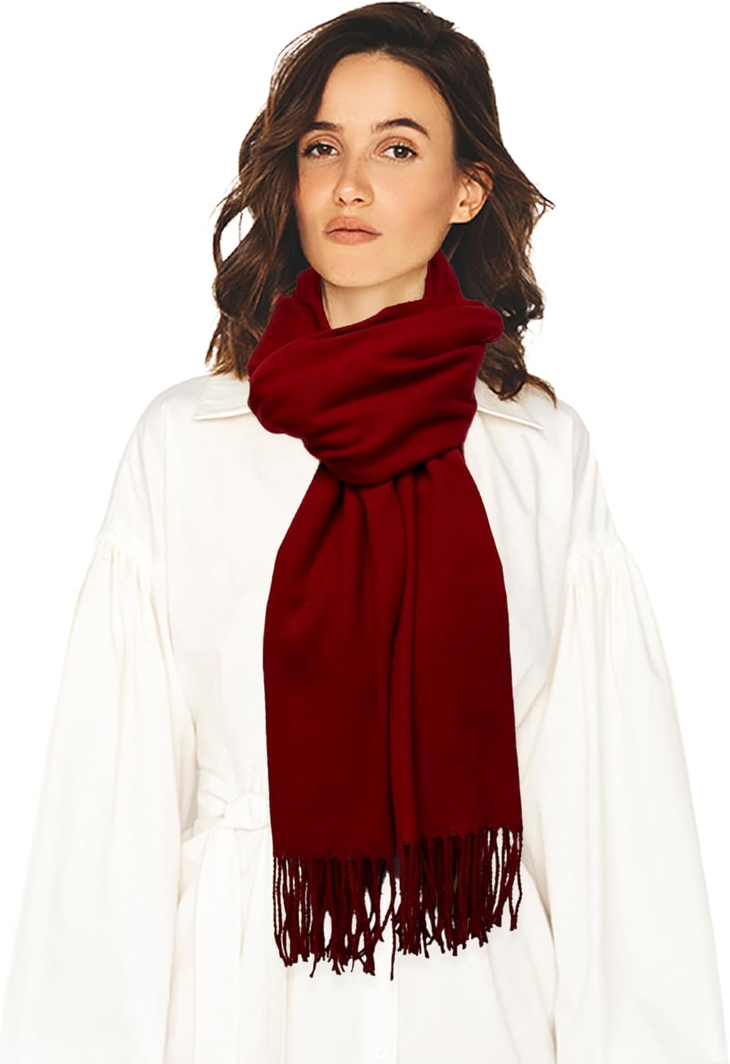 CBC Crown Women's Pashmina Shawl and Wrap, 78 x 26 inches, Soft Cashmere-like Feel Scarf, Black, Navy - Image 5