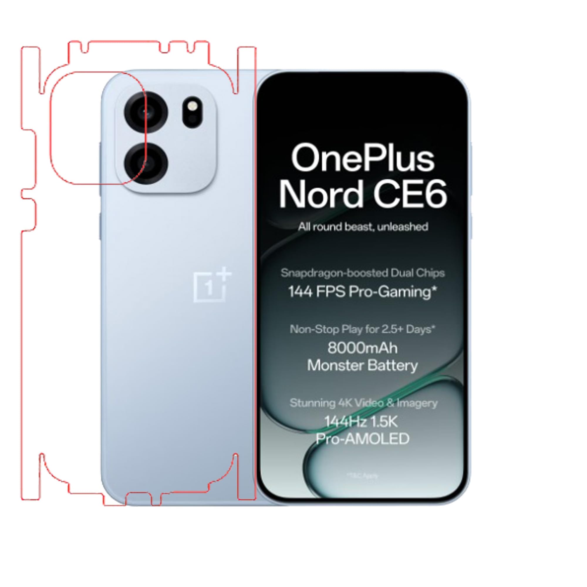 Clear Unbreakable Scratch Gaurd Hydrogel Membrane for OnePlus Nord CE6 5G With Edge to Edge Coverage and Easy Installation (Back Clear With Sides)-picture-12