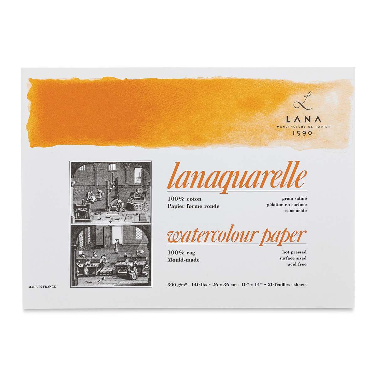 LANAQUARELLE SAT. BLOCK 26X36 20BL 300G