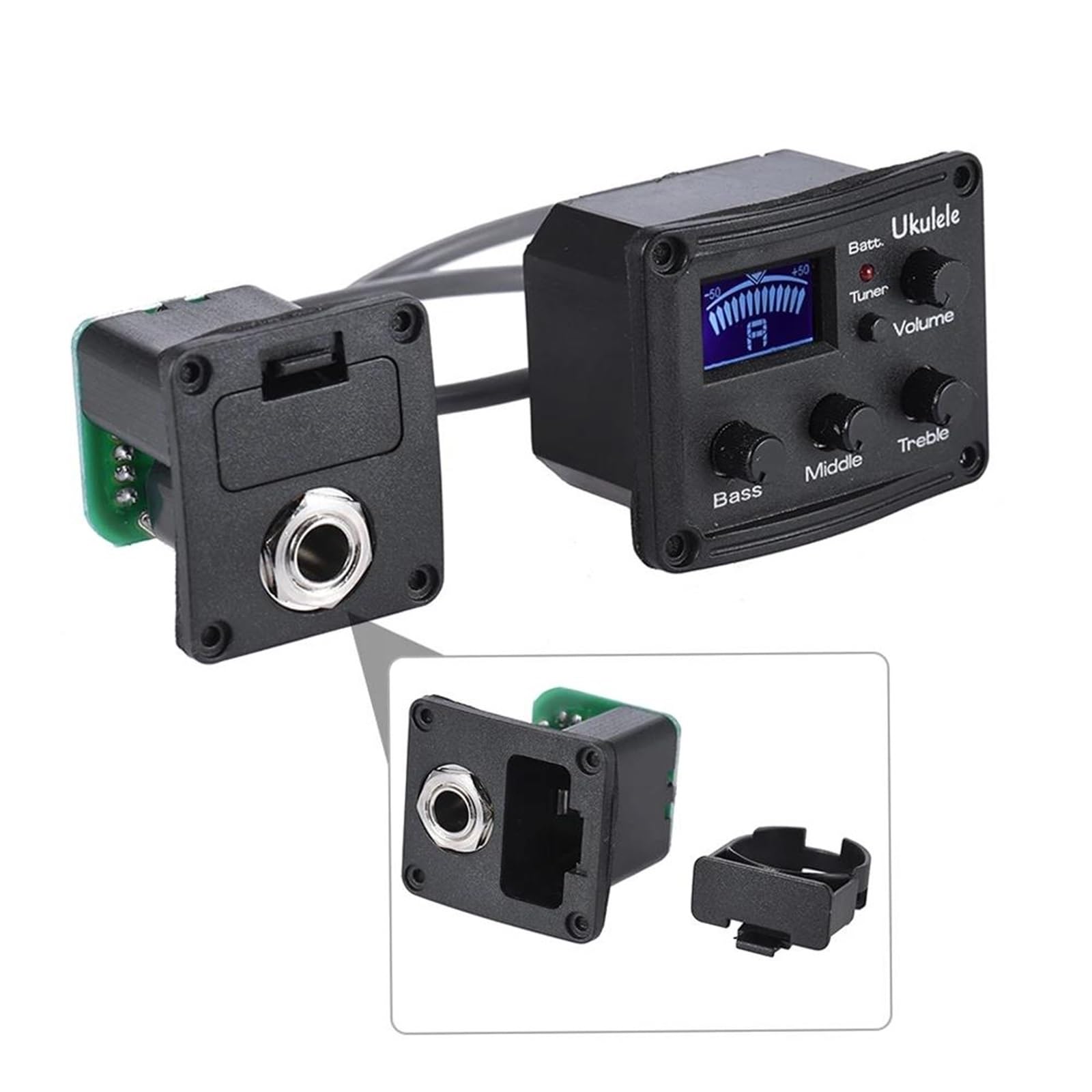 Pickup Per Chitarra Ukulele Piezo Pickup Preamplificatore Equalizzatore A 3 Bande Accordatore Con Display LCD Pickup