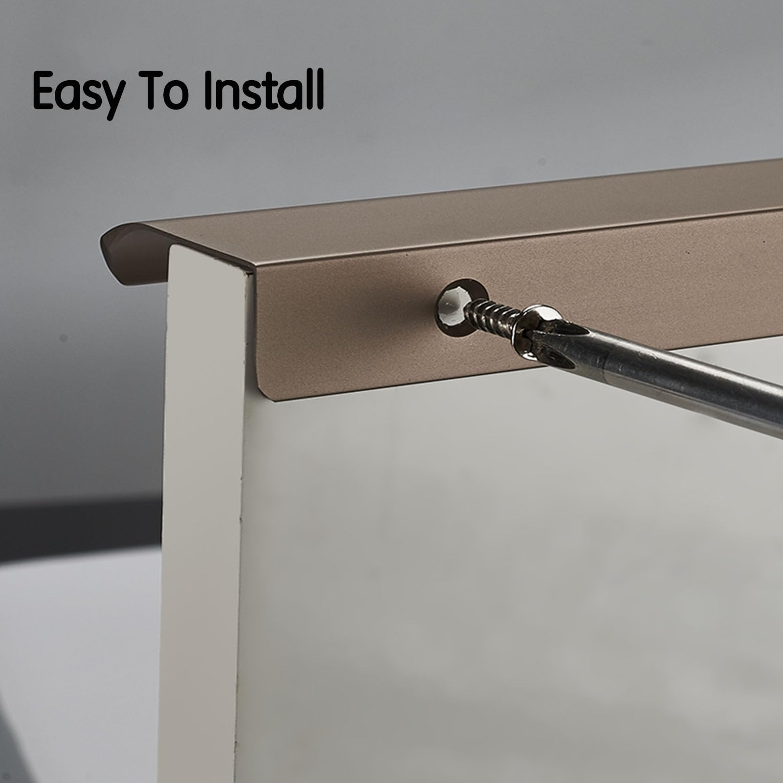 5 Stück Schwarze verdeckte Türgriffe, robuste Aluminium-Griffe mit Schrauben für Küchen- und Wohnzimmermöbel, einfache und schnelle Montage (150 mm)