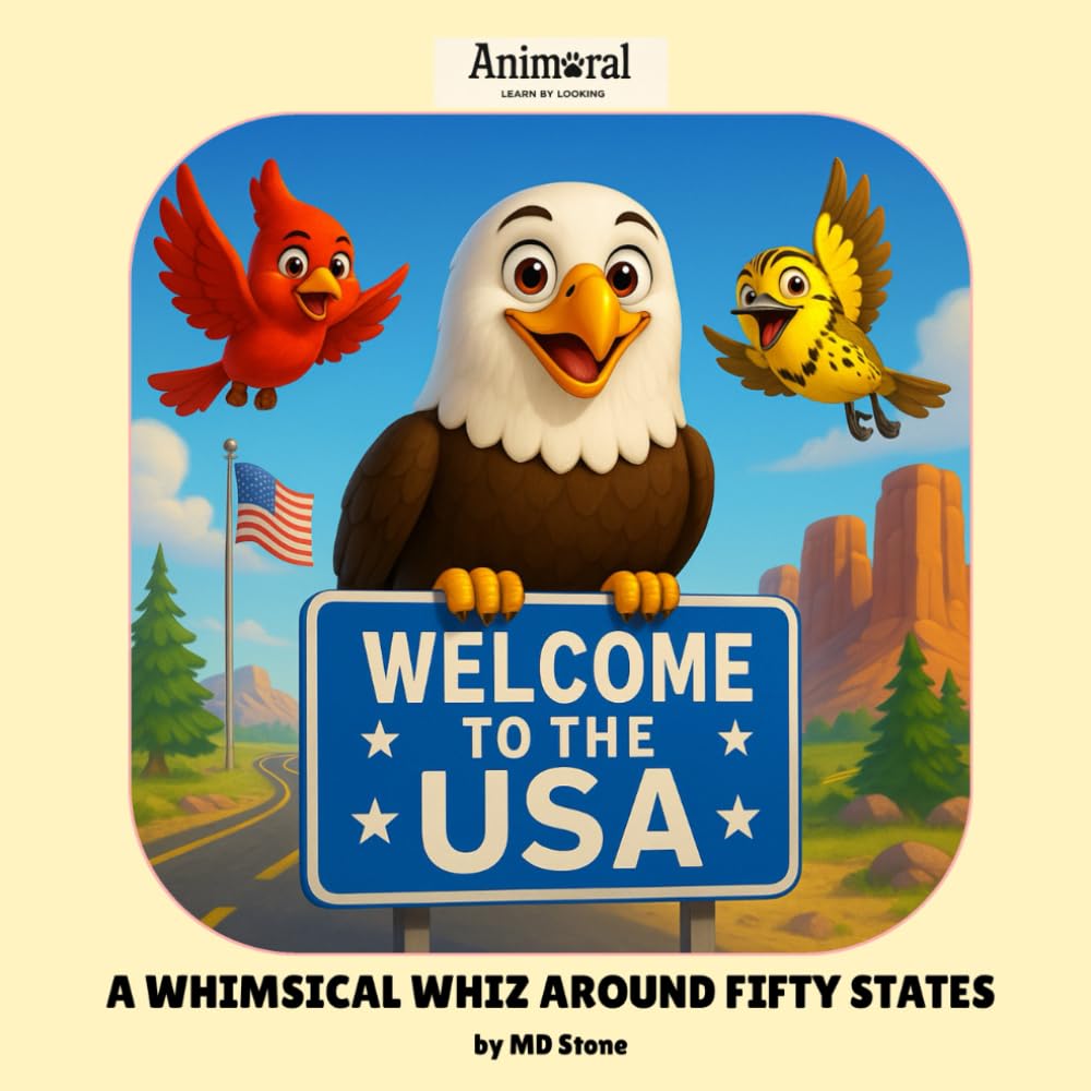 Welcome to the USA - A Whimsical Whiz Through Fifty States: A Fun and Educational Journey Through All 50 States with Animals, Symbols, and Landmarks
