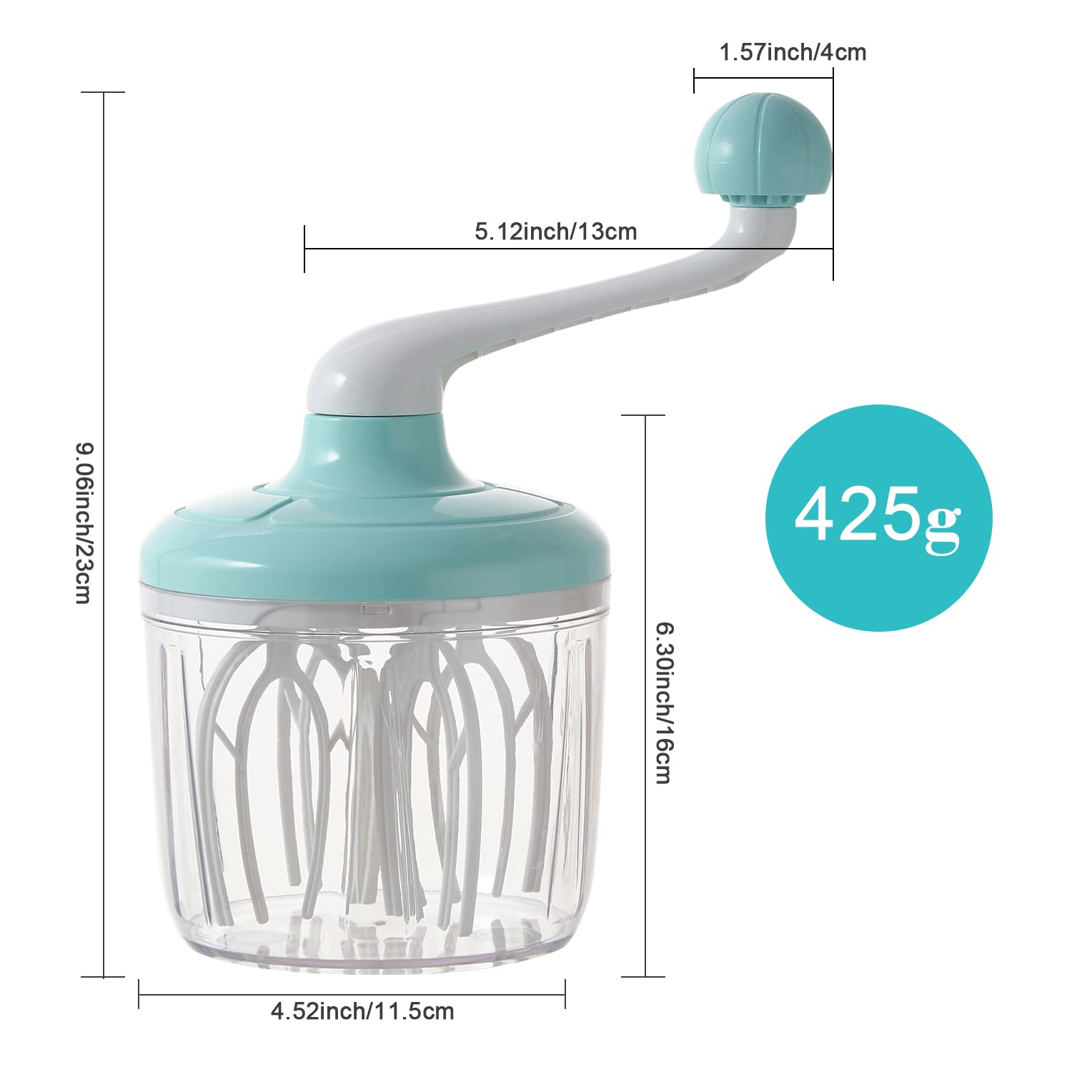 Erato Manuel Batteur à oeufs, Fouet à Oeufs Multifonction, CrèMe à Oeufs Manuel Fouet batteur à œufs à la maison 1100ML, Vert