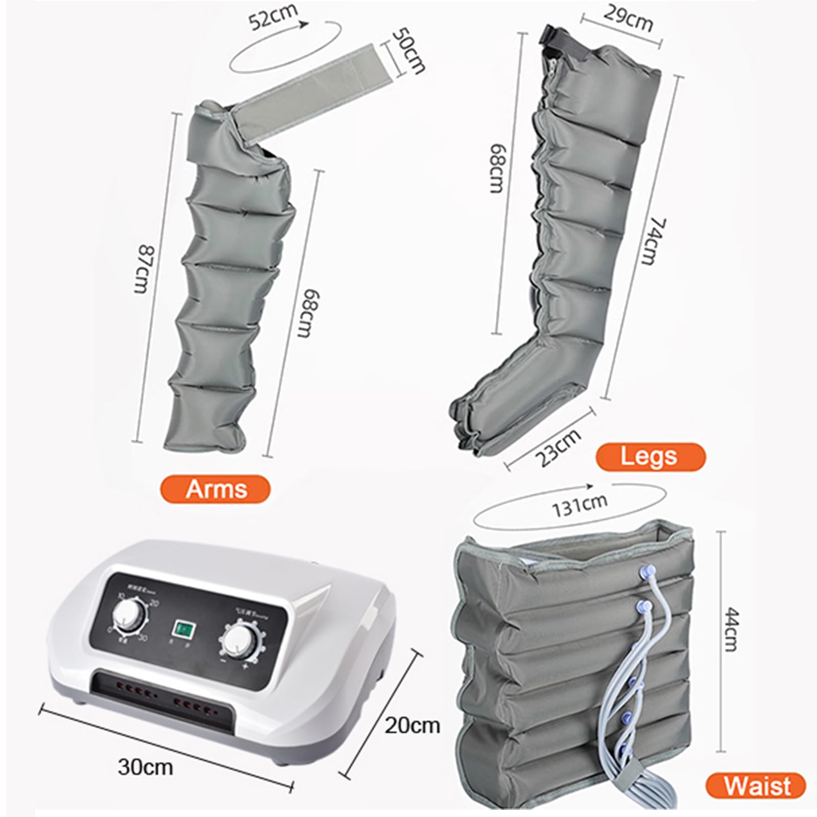 Lymphdrainage Gerät, Beinmassagegerät Für Beine, Füße, Arme Und Unterleib, Massagegerät Beine, Einfaches Einstellbar Und Anwendung, Pressotherapie Professionelle Wirksamkeit Recovery Boots
