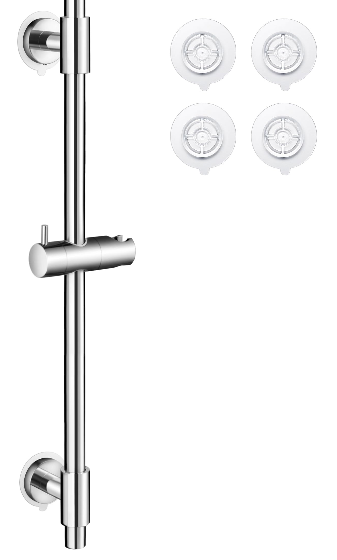 KES No Drill 30-Inch Shower Slide Bar with Adjustable Handheld Shower Head Holder, Self Adhesive, Universal Fit, SUS304 Polished Stainless Steel Drill-Free for Bathroom, F209S78DF-PS