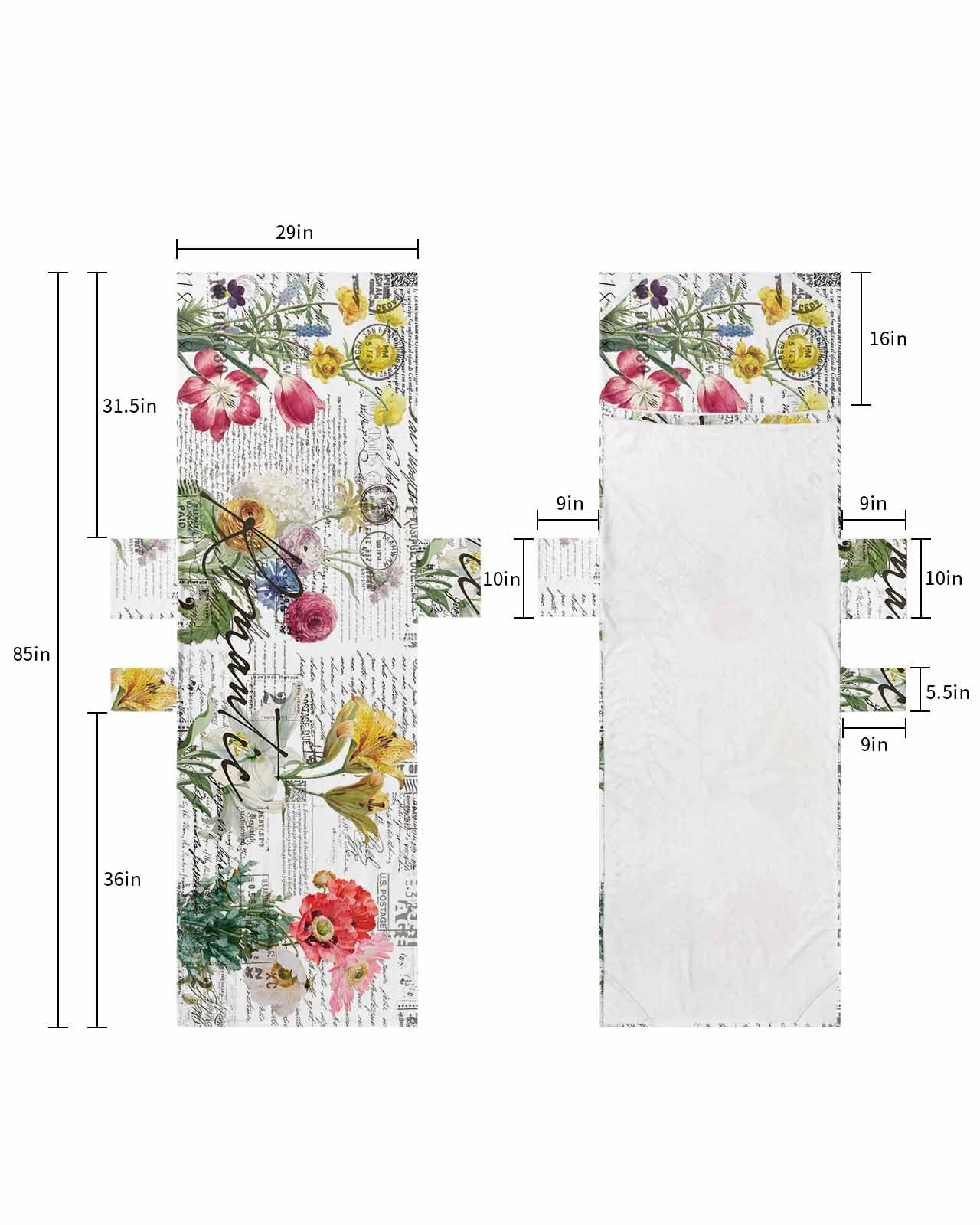 Spring Floral Beach Lounge Chair Towel Cover, Soft Chaise Lounge Towel with Side Pockets Patio Pool Chairs Cover for Beach/Pool Sunbathing 29x85 Modern Newspaper Retro Flower Watercolor