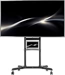 VIVO Chariot Mobile pour Téléviseur pour Écrans de 32 à 83 po jusqu'à 110 lbs, Panneaux LCD LED OLED 4K Plat et Courbé, Support Roulant avec Étagère pour Ordinateur Portable DVD, Roues à Verrouillage, Max VESA 600x400, Noir, STAND-TV03E
