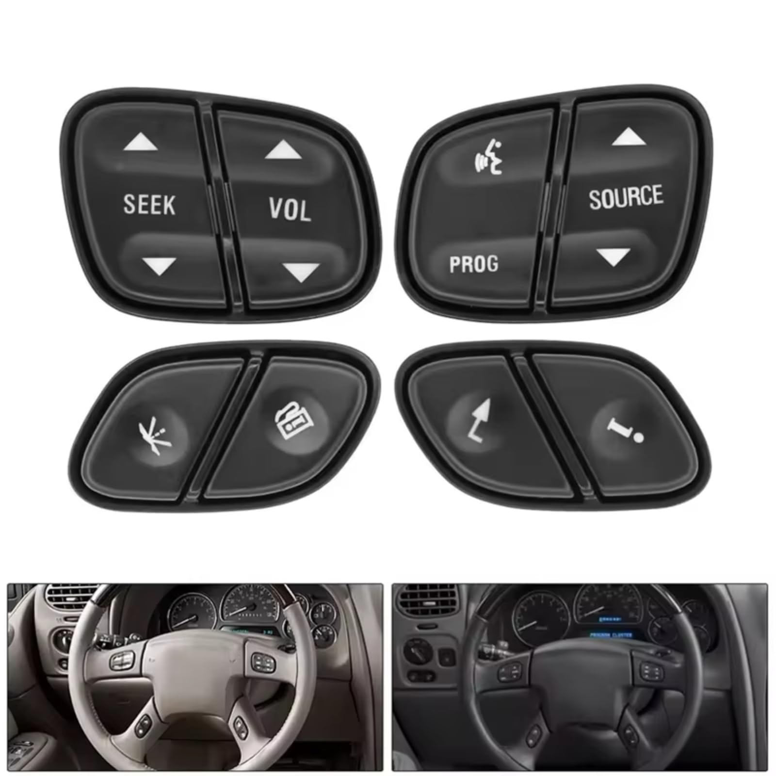 Compatible Con Buick Para Rainier 2004-2007 Interruptor De Audio Para Volante De Coche Control De Crucero De Volumen Inalámbrico OEM 21997739 Botón Volante Automóvil