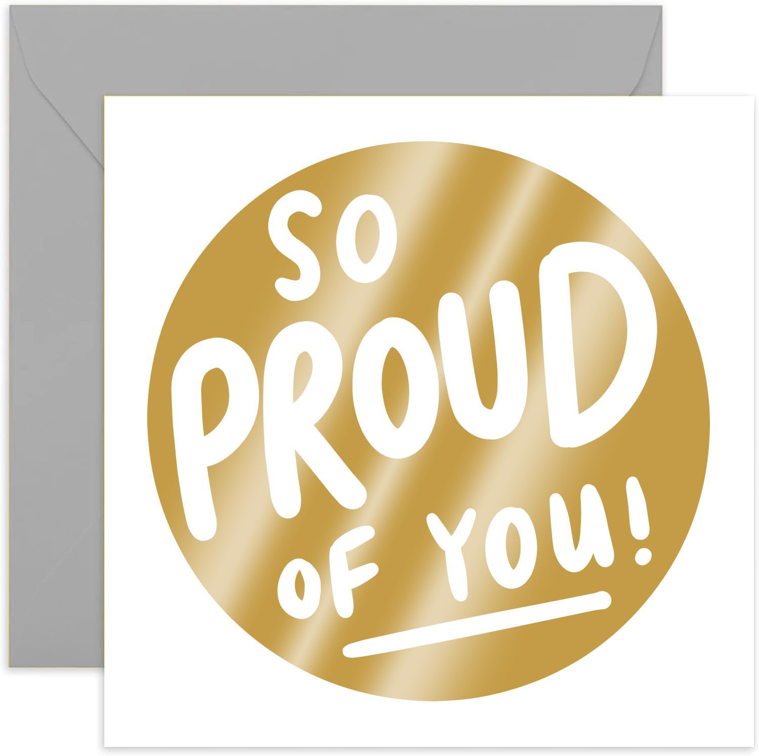 Old English Co. So Proud of You Card for Men and Women - Well Done Exams GCSEs A-Levels Card for Son or Daughter - New Job Card for Him Her - Drivign