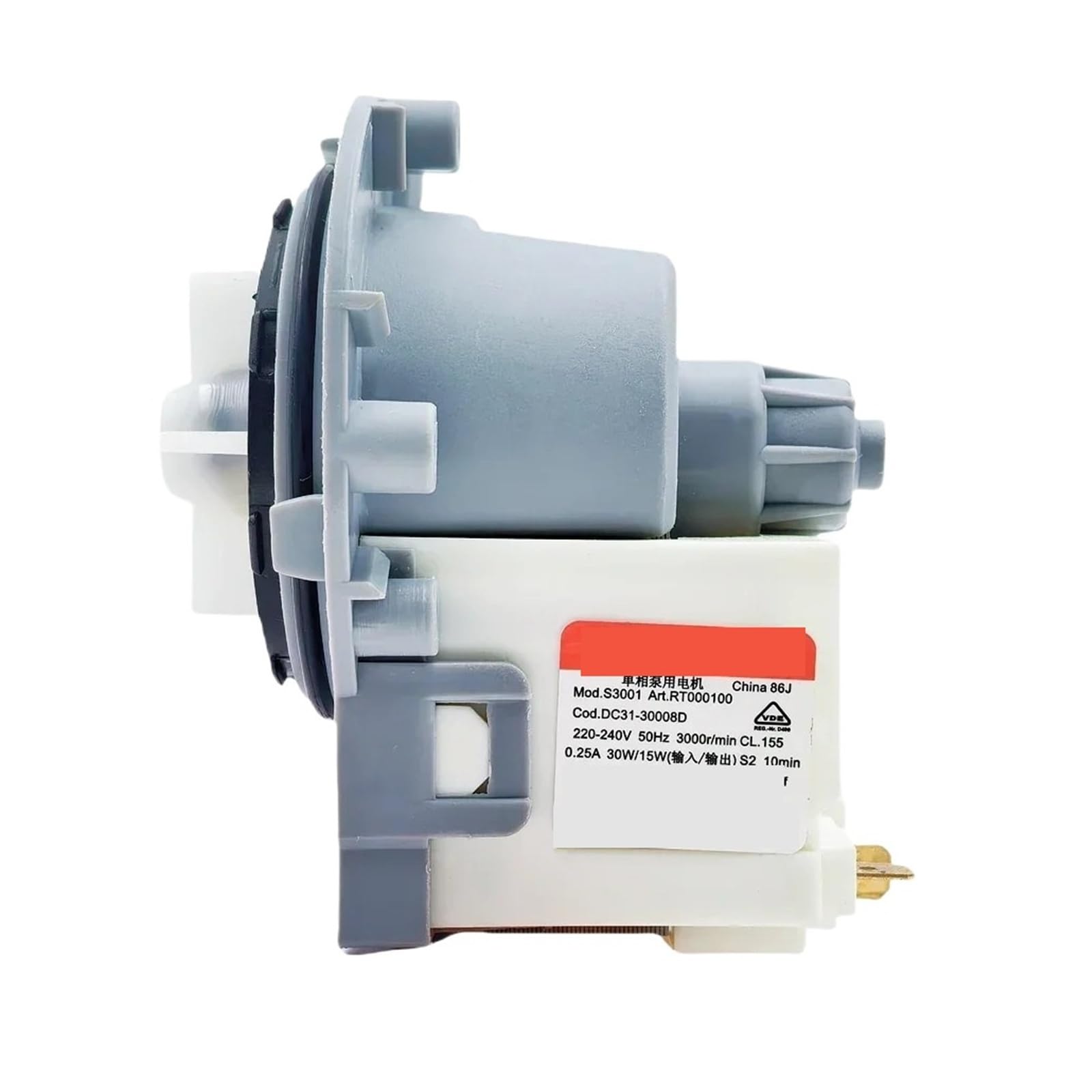 Washing Machine Drain Pump Motor, DC31-30008D 220-240V 50Hz 30W/15W 3000r/min