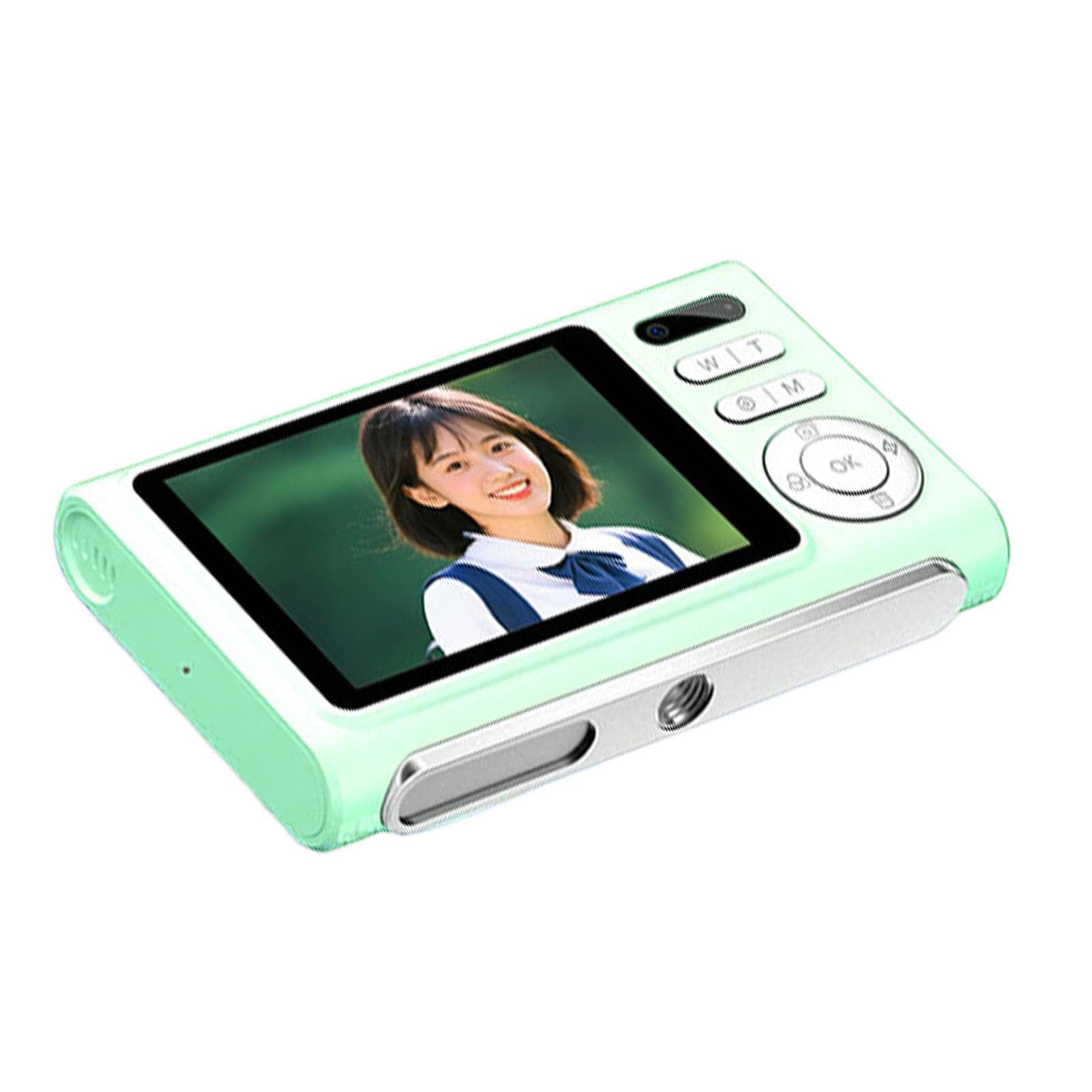 Fotocamera Digitale Compatta con Zoom 16X 4K per Fotografie di Viaggio con Flash a Doppia Fotocamera, Vlog con Messa a Fuoco Automatica da 64 MP per Principianti (GREEN)