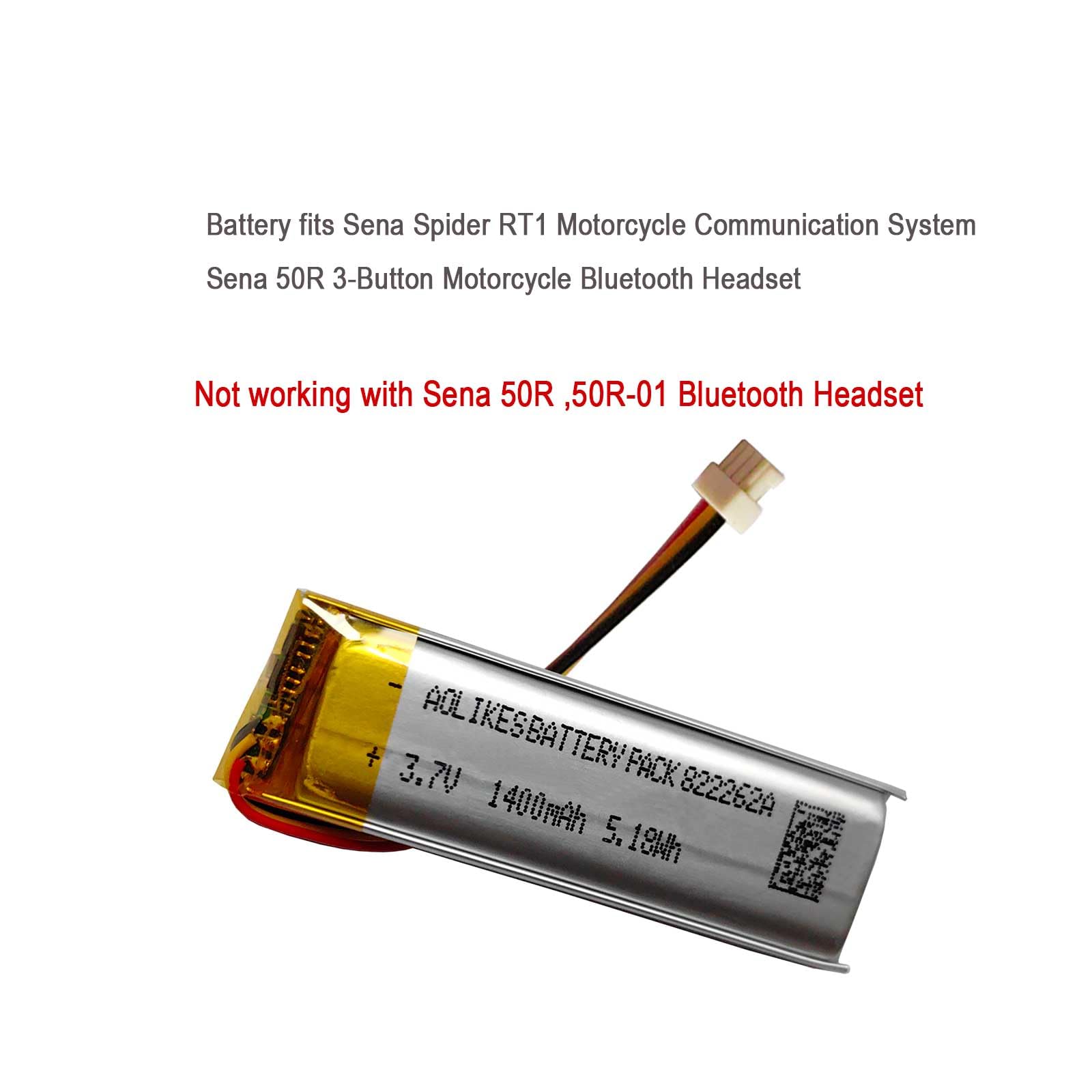 Akku-Ersatz 1400mAh 3,7V Für Sena Outrush Bluetooth Helm - SP148 SP85 SP58