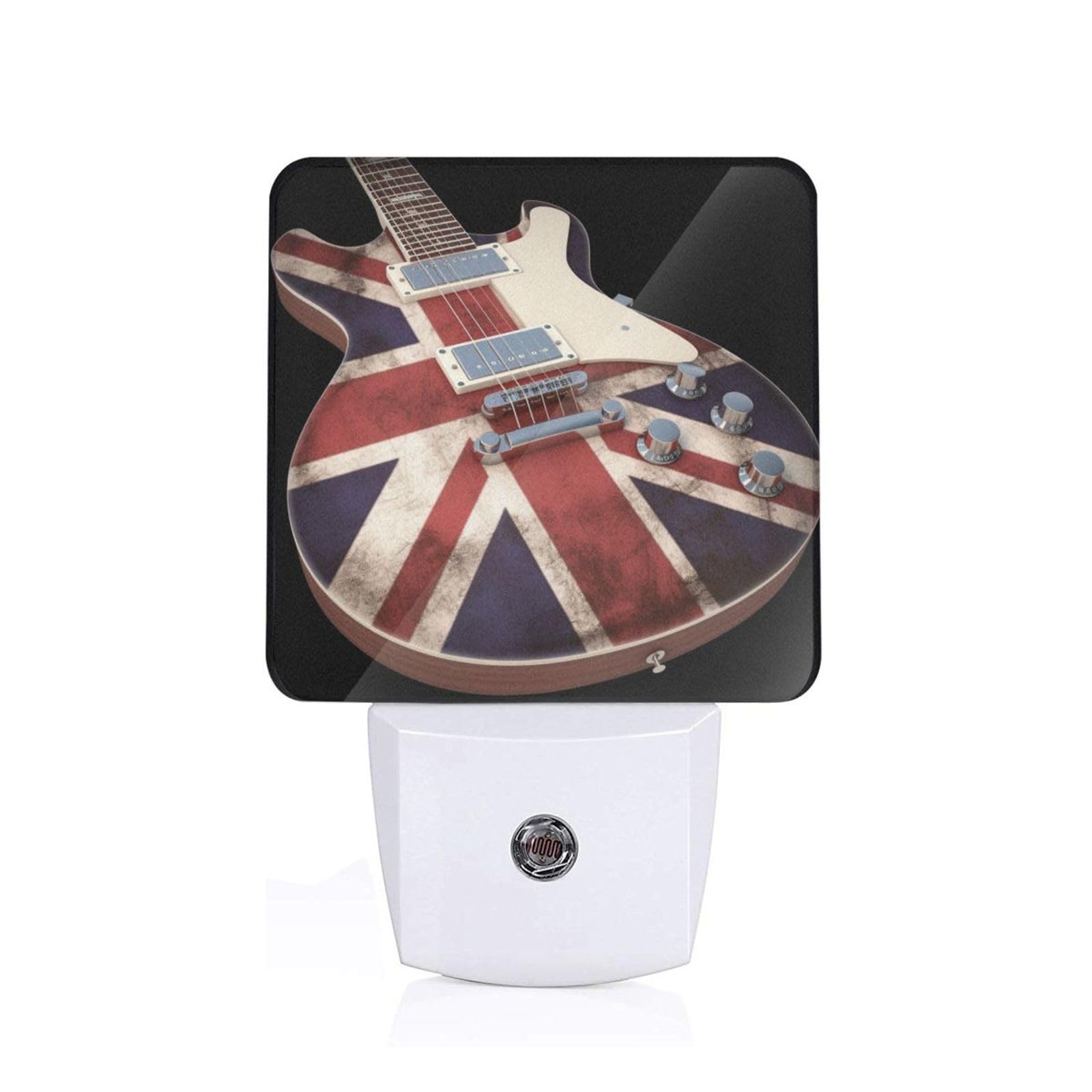Bathroom Night Light, Guitar British Flag Print Night Lights,Suitable for Corridors,Bedrooms,Kitchens Hallway Light