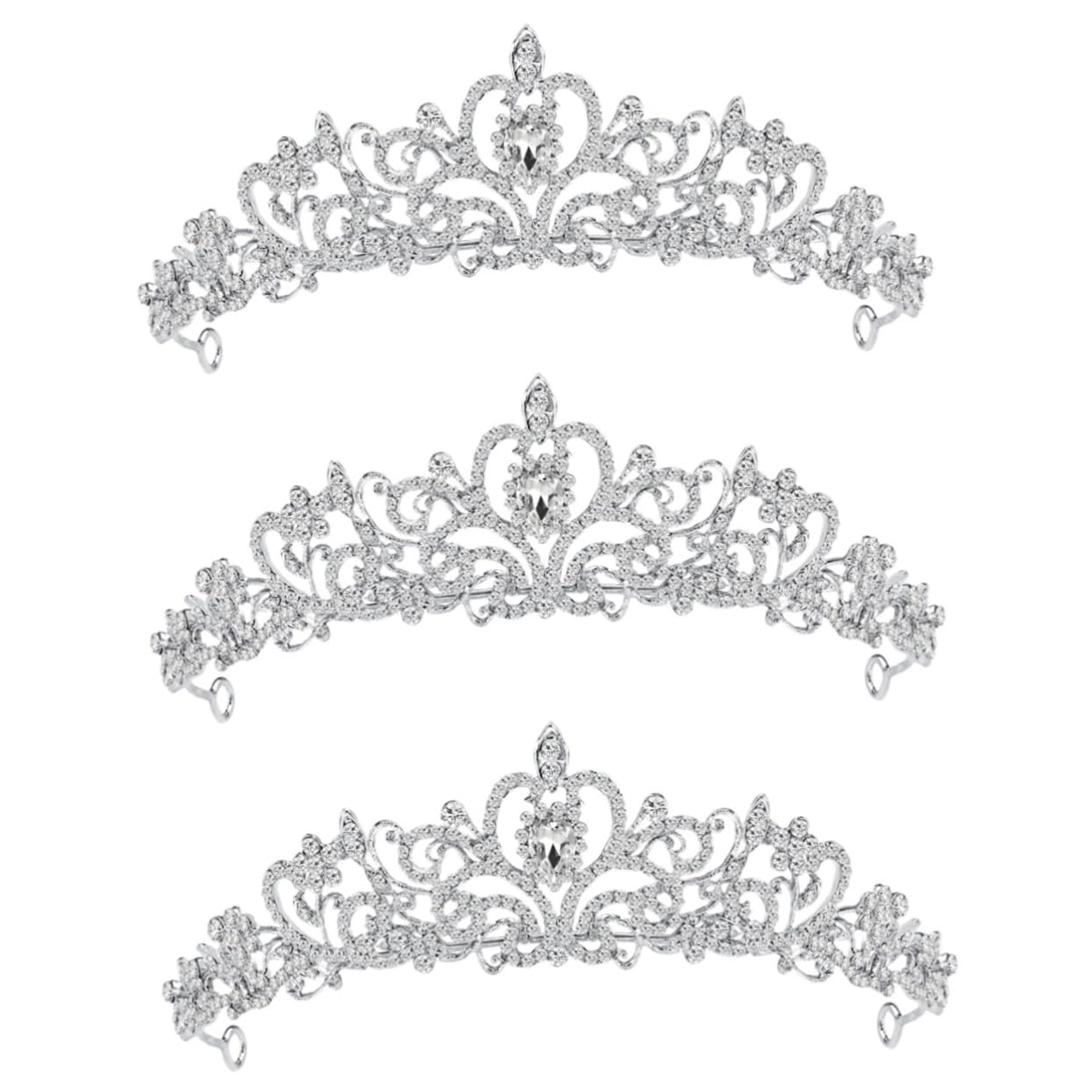 WOONEKY Cerchietto Vintage Con Strass 3 Pezzi Per Matrimonio Festa Sposa Donna