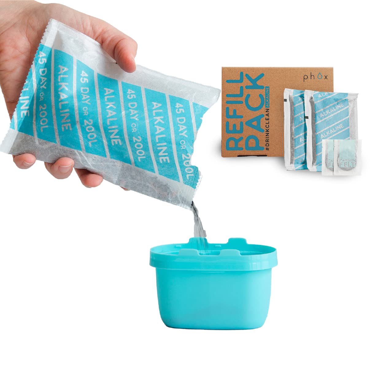 PhoxBrita Compatible - Eco Refillable and Reusable Filter Cartridge, Alkaline, Added Magnesium and Alkalinity Compatible with Maxtra and Maxtra+ (Alkaline)