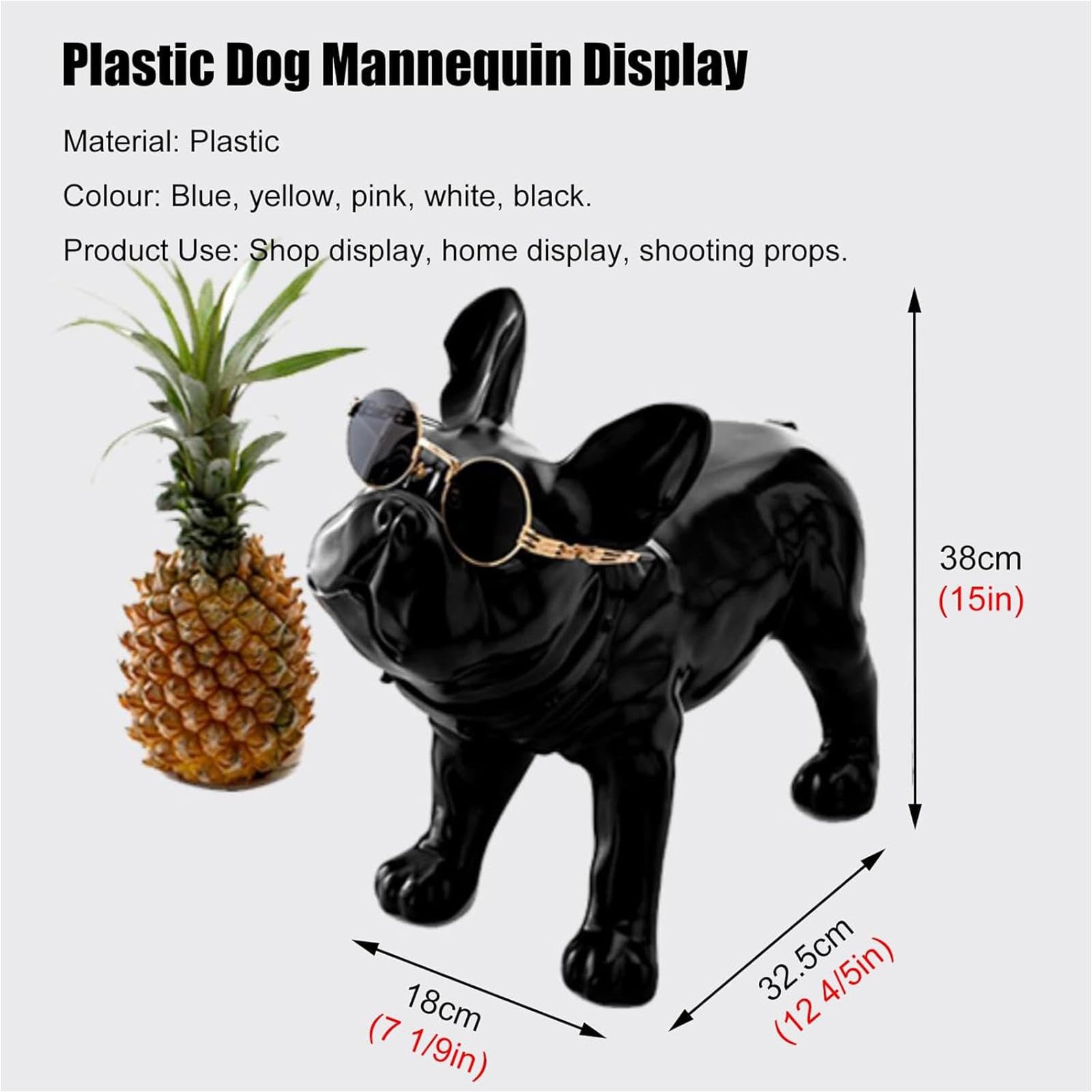 Schaufensterpuppe für Hunde, Haustiermodell für Fotografie und Heimdekoration, stehende Skulptur mit drehbarem Kopf, ideal für Bekleidungsgeschäfte und Garten-Displays