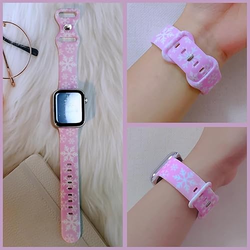 Miniatura 10 de Correa de reloj de Navidad compatible con Apple Watch de 1.496 in 1.575 in 1.614 in 1.654 in 1.732 in 1.772 in 1.929 in, correa de silicona para